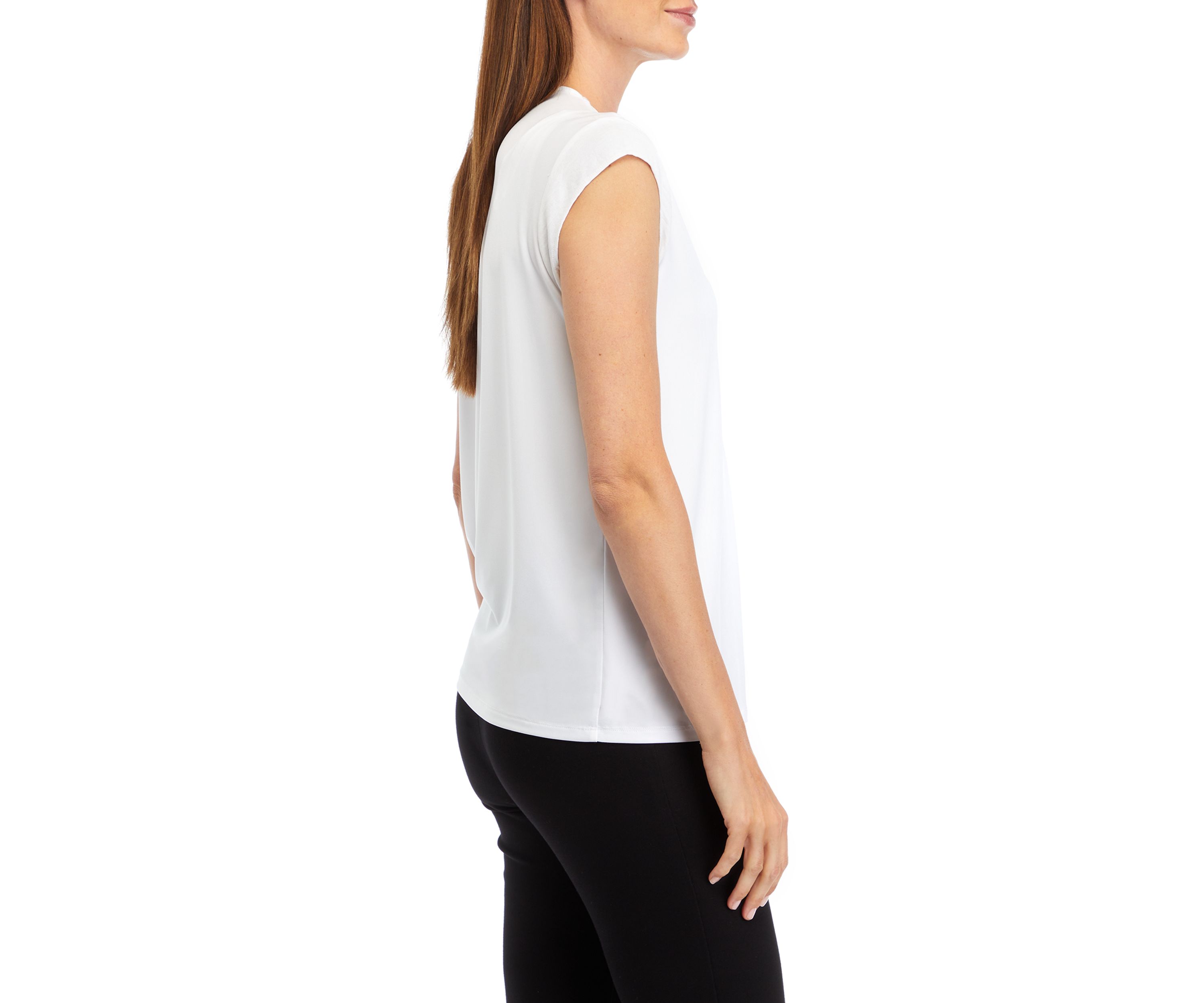 Womens Cap Sleeve V-Neck Knit Top
