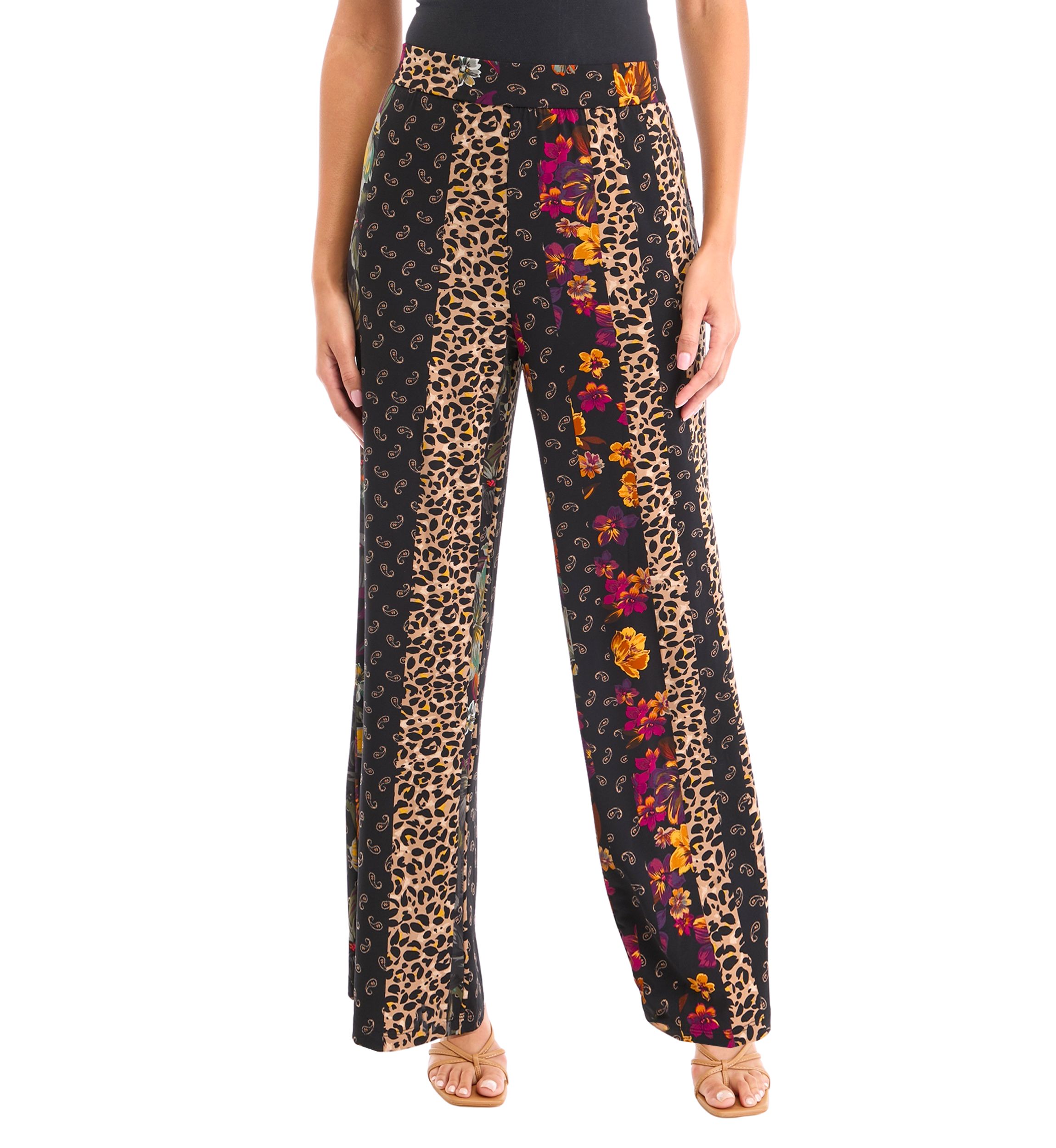 Womens Wide Leg Printed Pants 