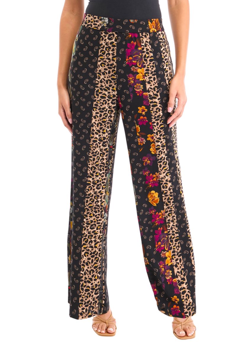 Womens Wide Leg Printed Pants 