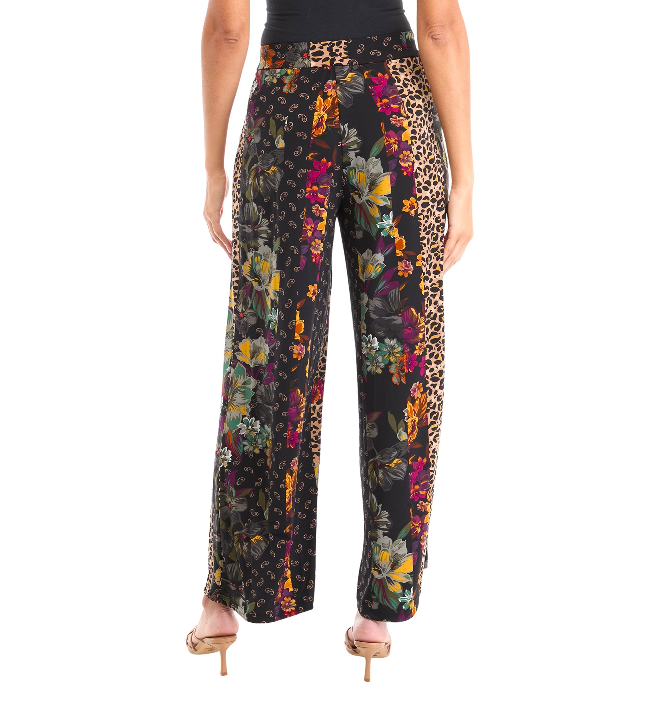 Womens Wide Leg Printed Pants 