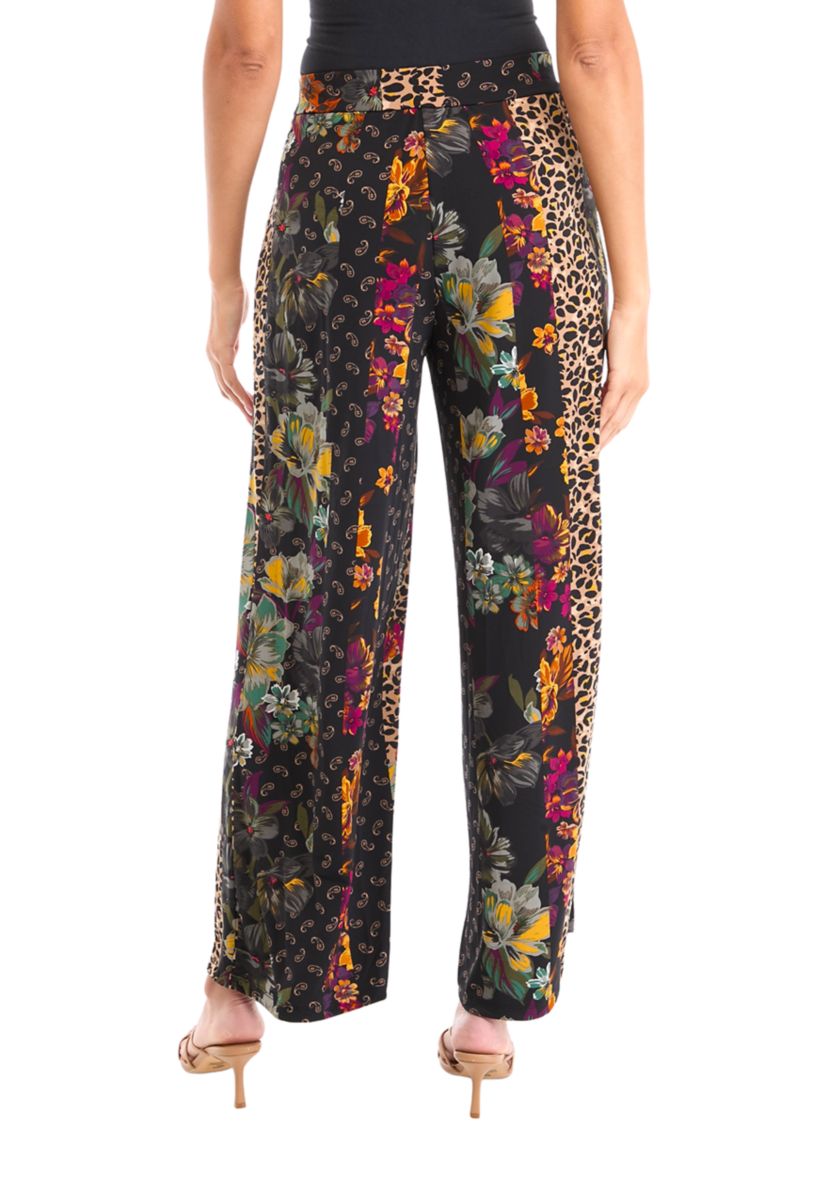 Womens Wide Leg Printed Pants 