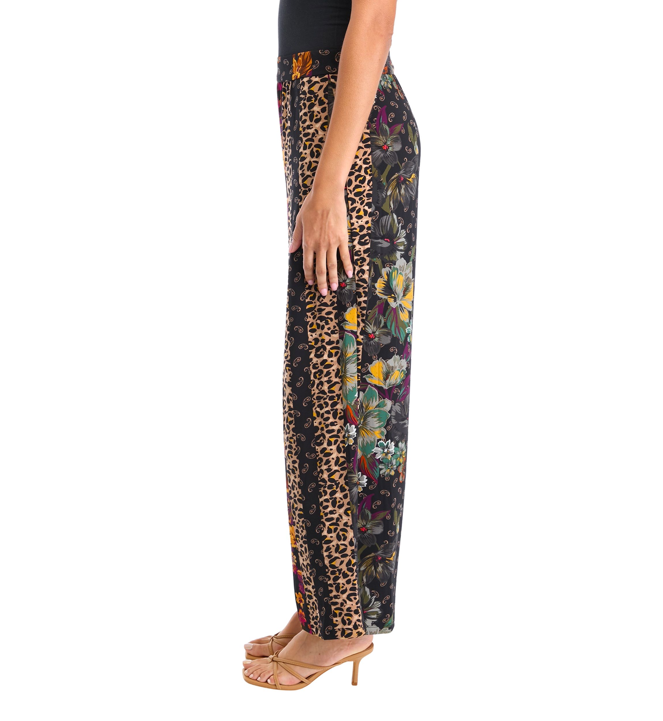 Womens Wide Leg Printed Pants 