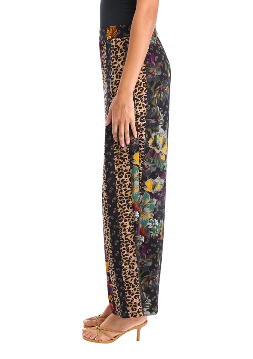 Womens Wide Leg Printed Pants 