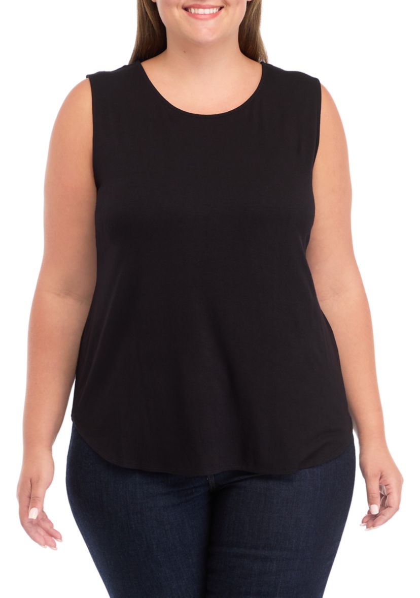Plus Size Sleeveless Hi Low Shirt