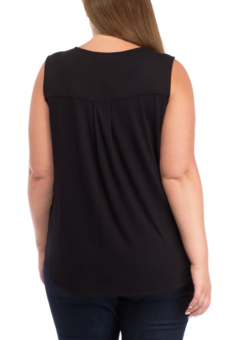 Plus Size Sleeveless Hi Low Shirt