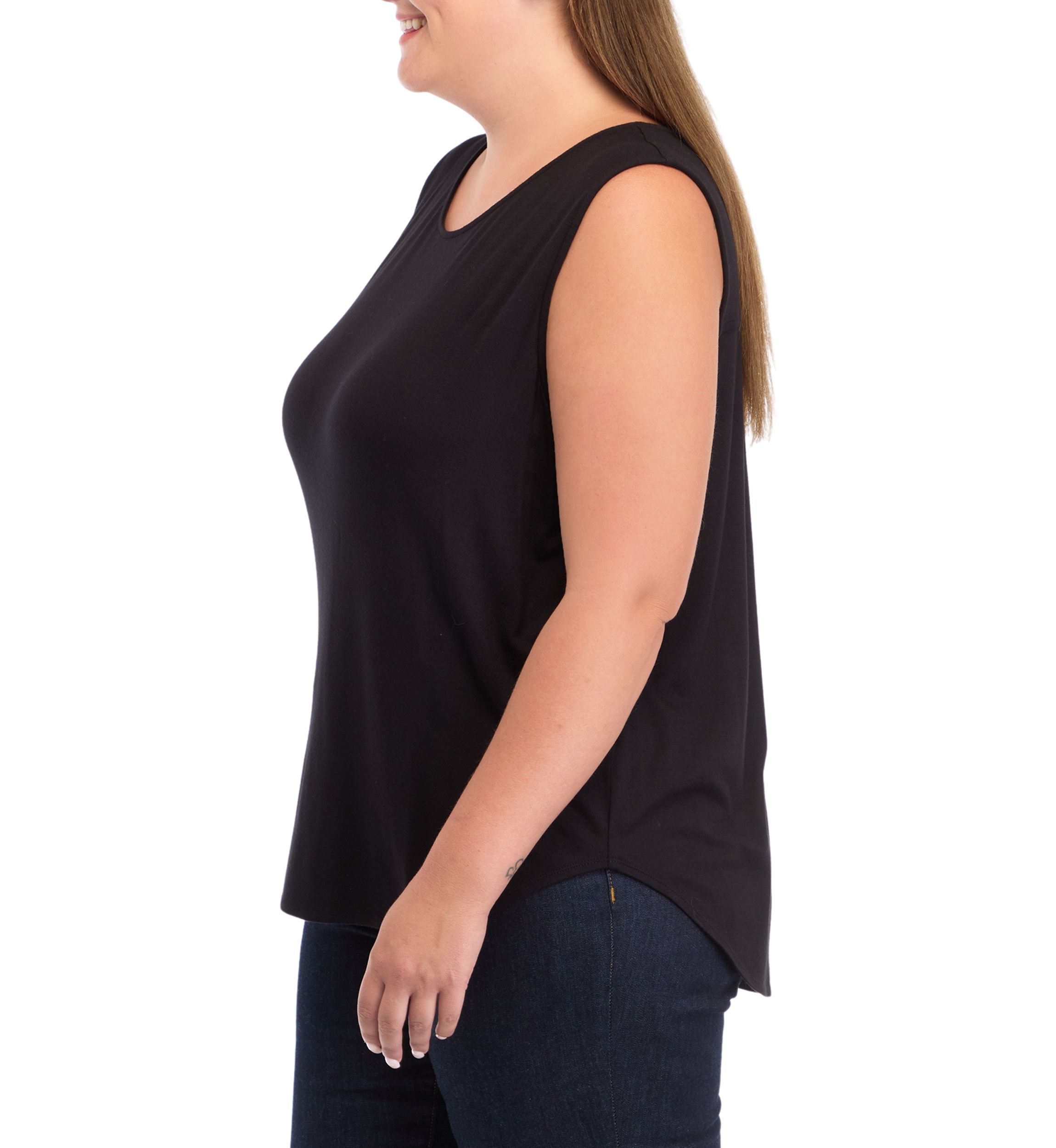 Plus Size Sleeveless Hi Low Shirt