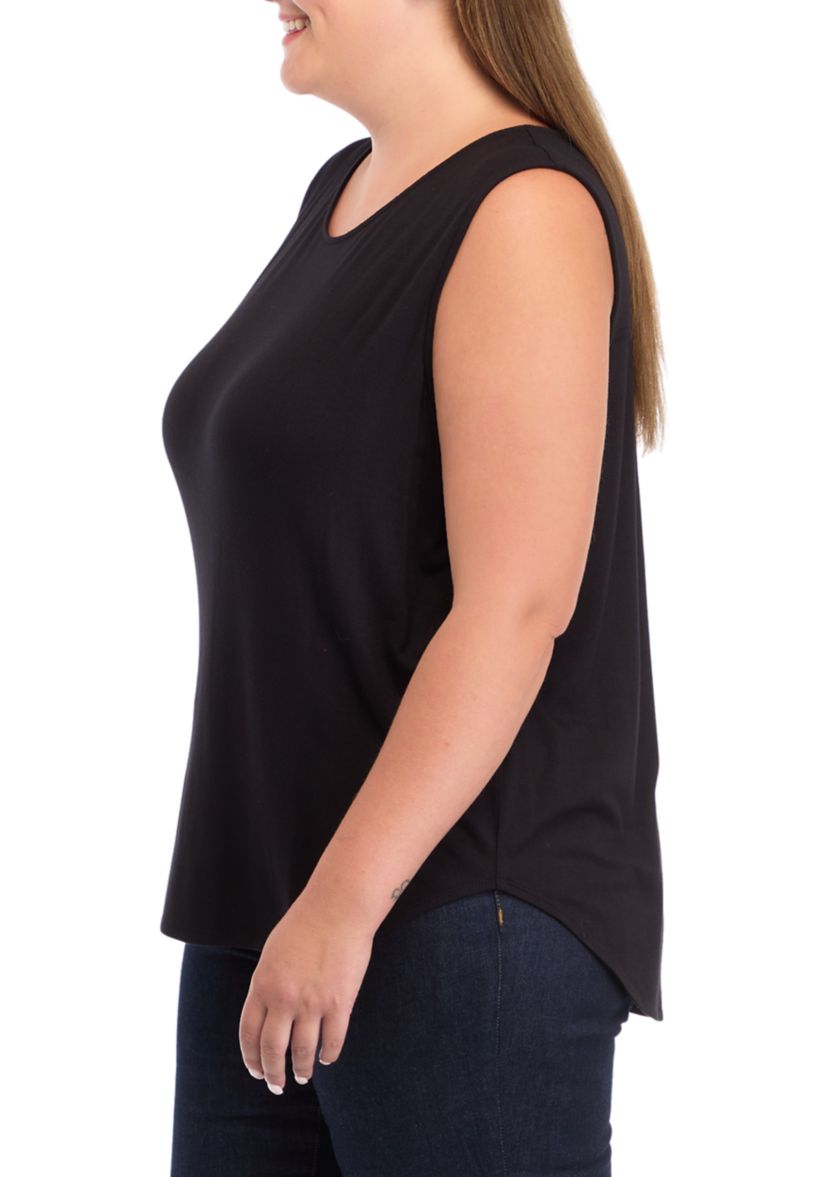 Plus Size Sleeveless Hi Low Shirt