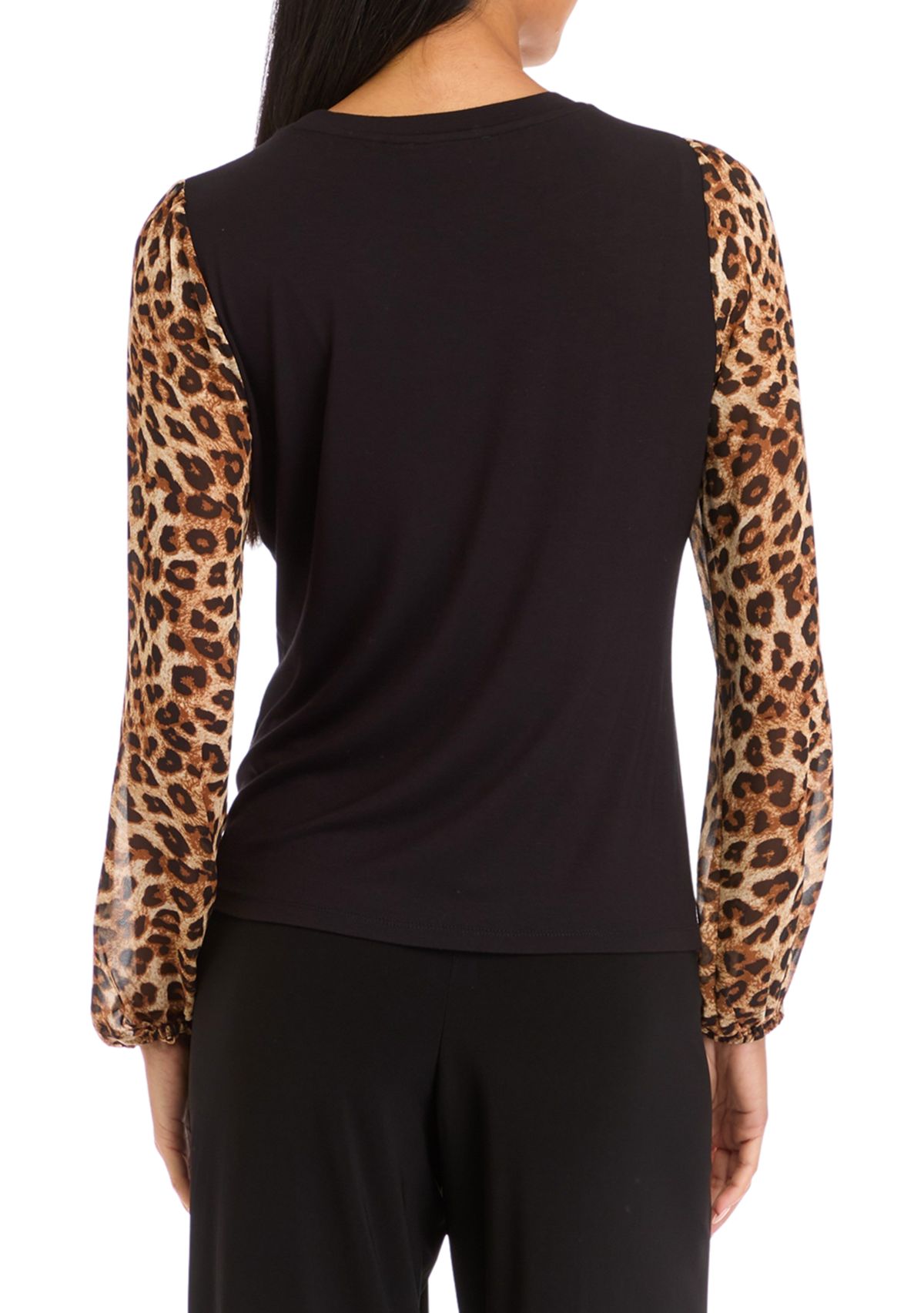 Petite Long Sleeve Crew Neck Jersey Top 