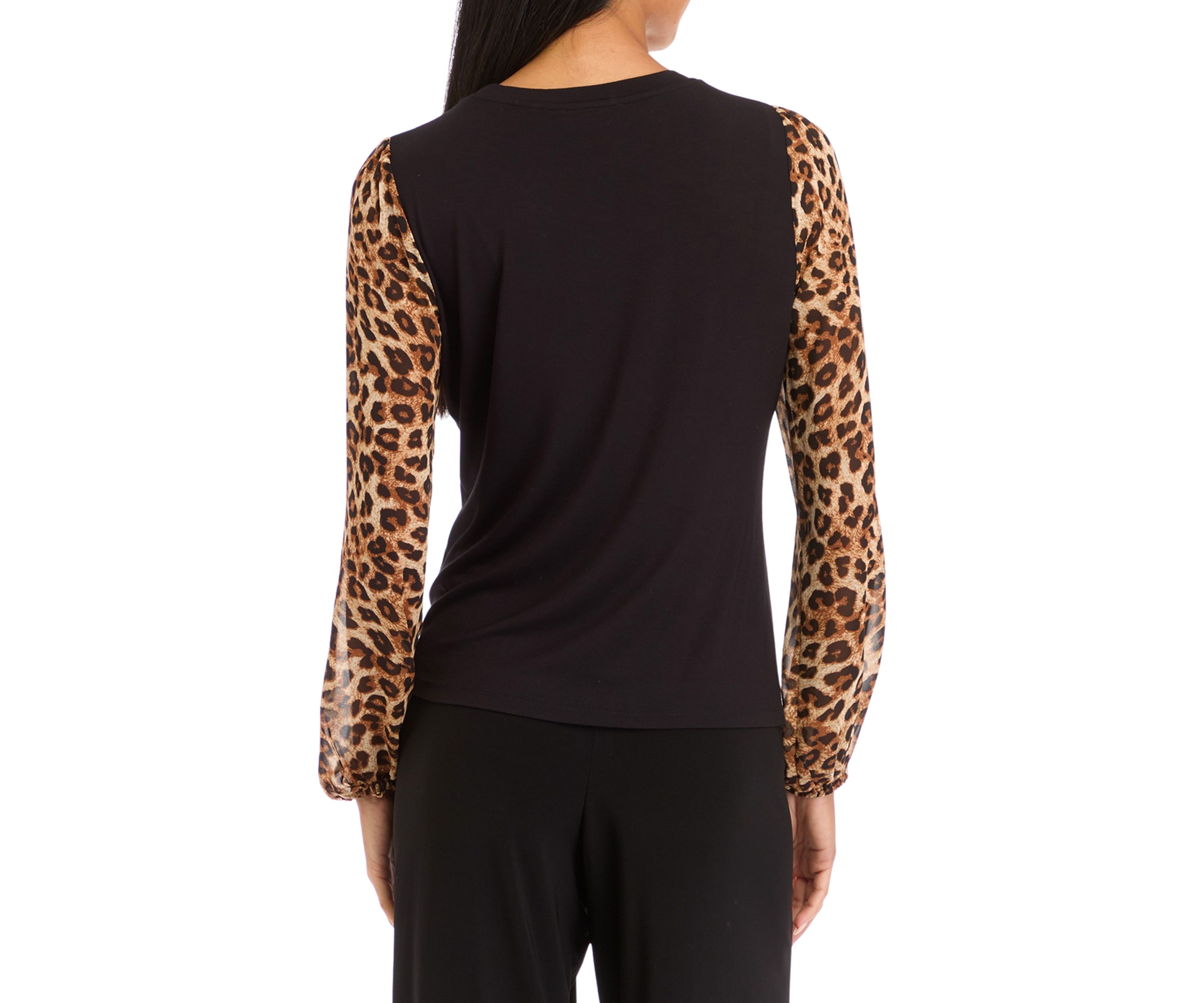 Petite Long Sleeve Crew Neck Jersey Top 