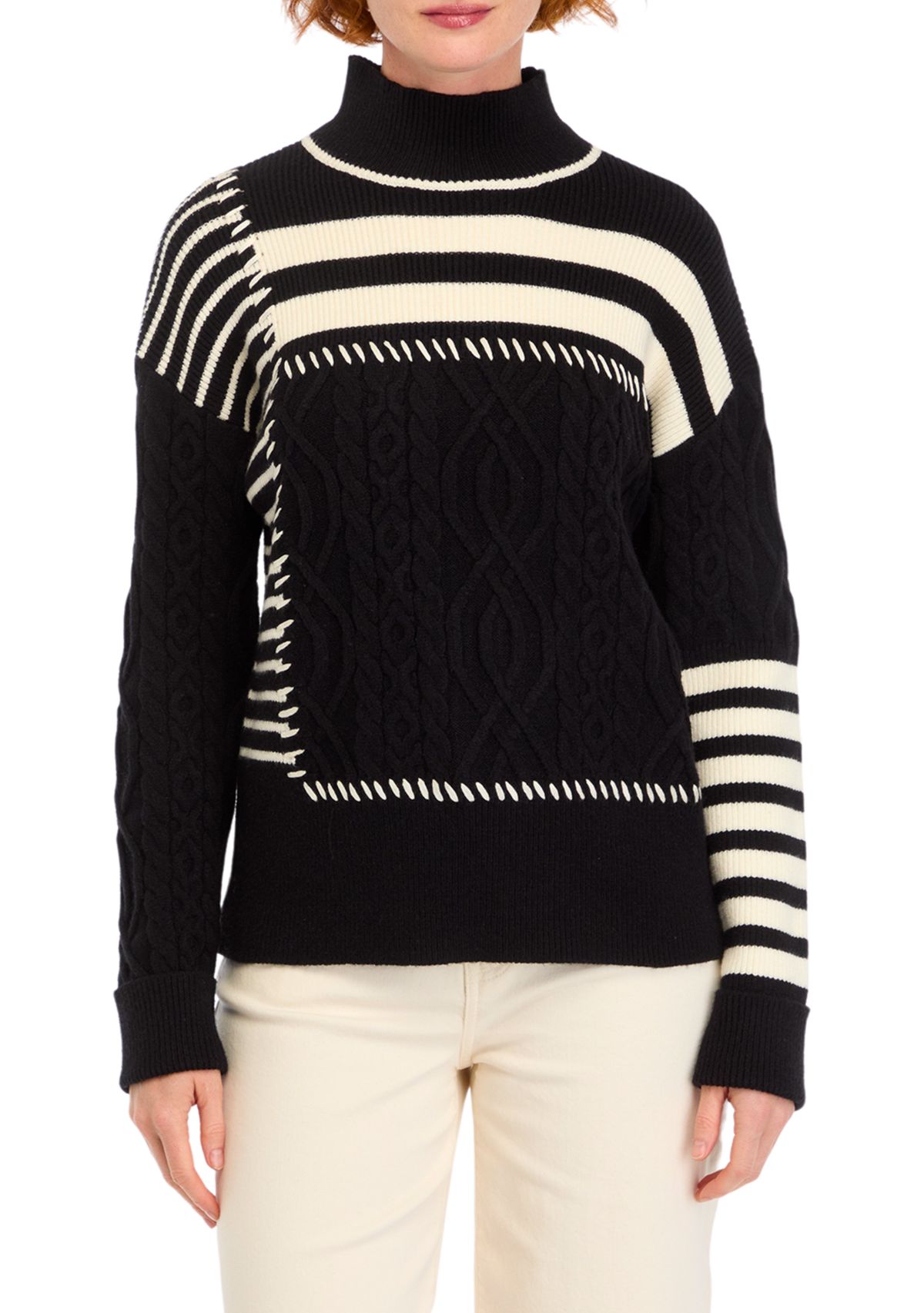 Womens Mixed Stripe Sweater