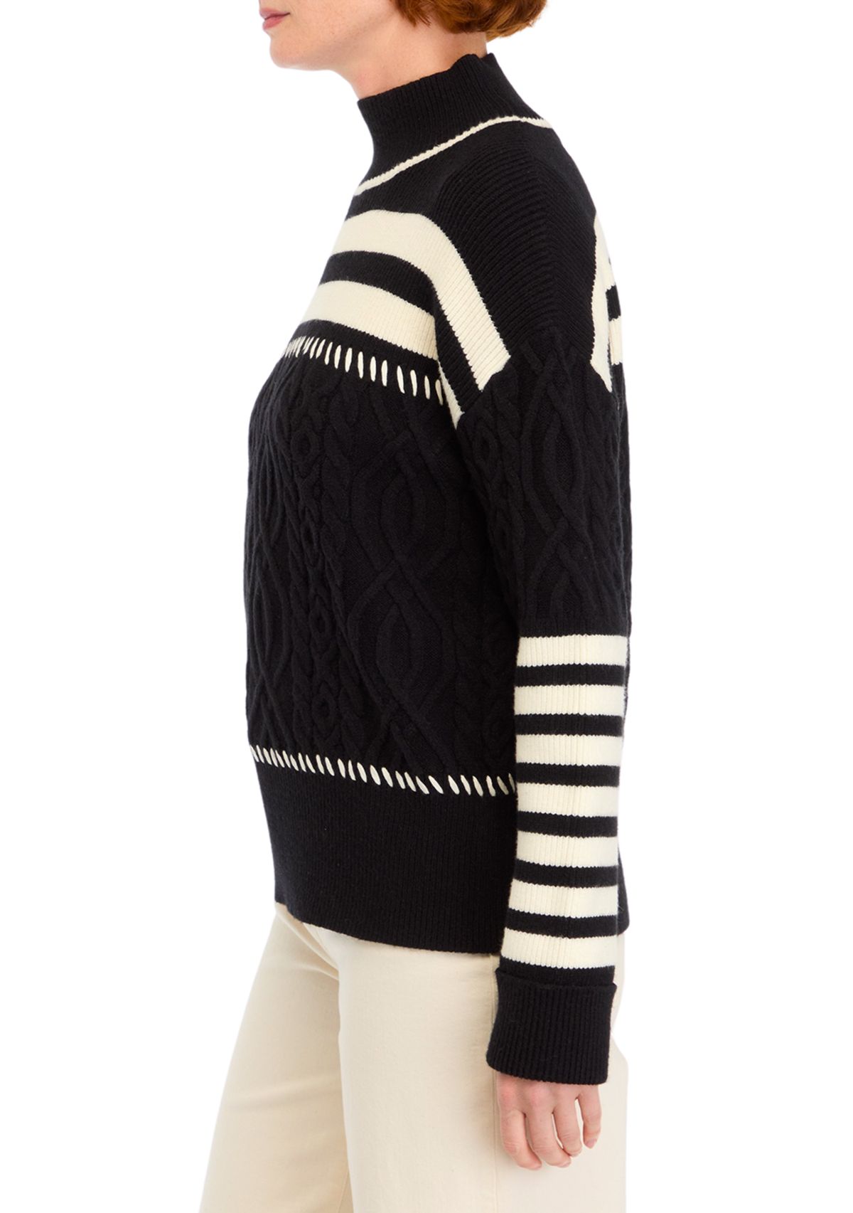 Womens Mixed Stripe Sweater