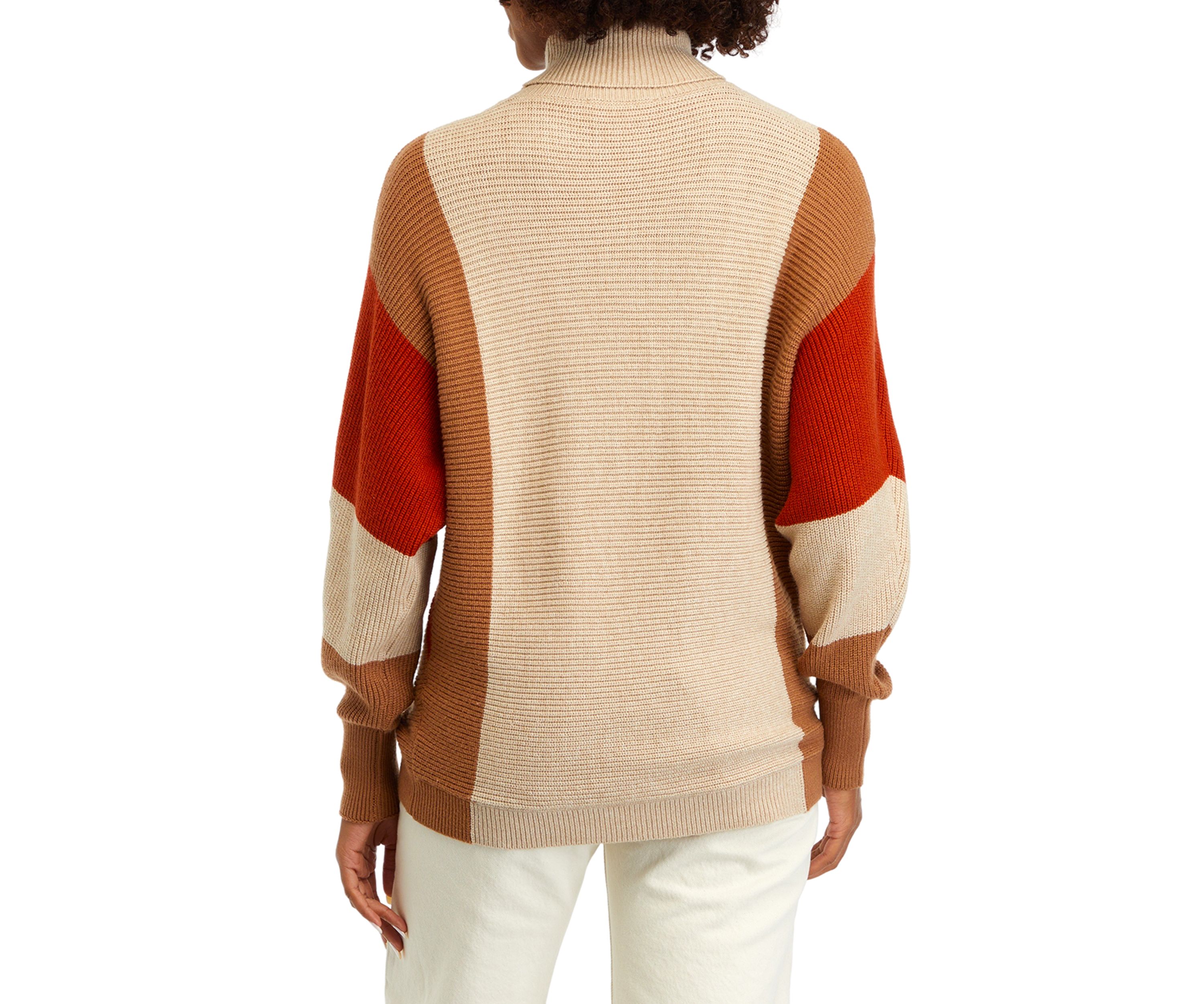 Womens Color Block Dolman Sweater 
