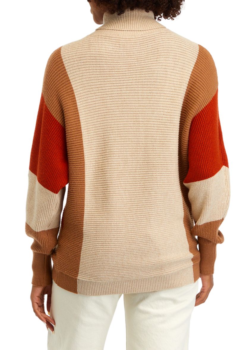 Womens Color Block Dolman Sweater 