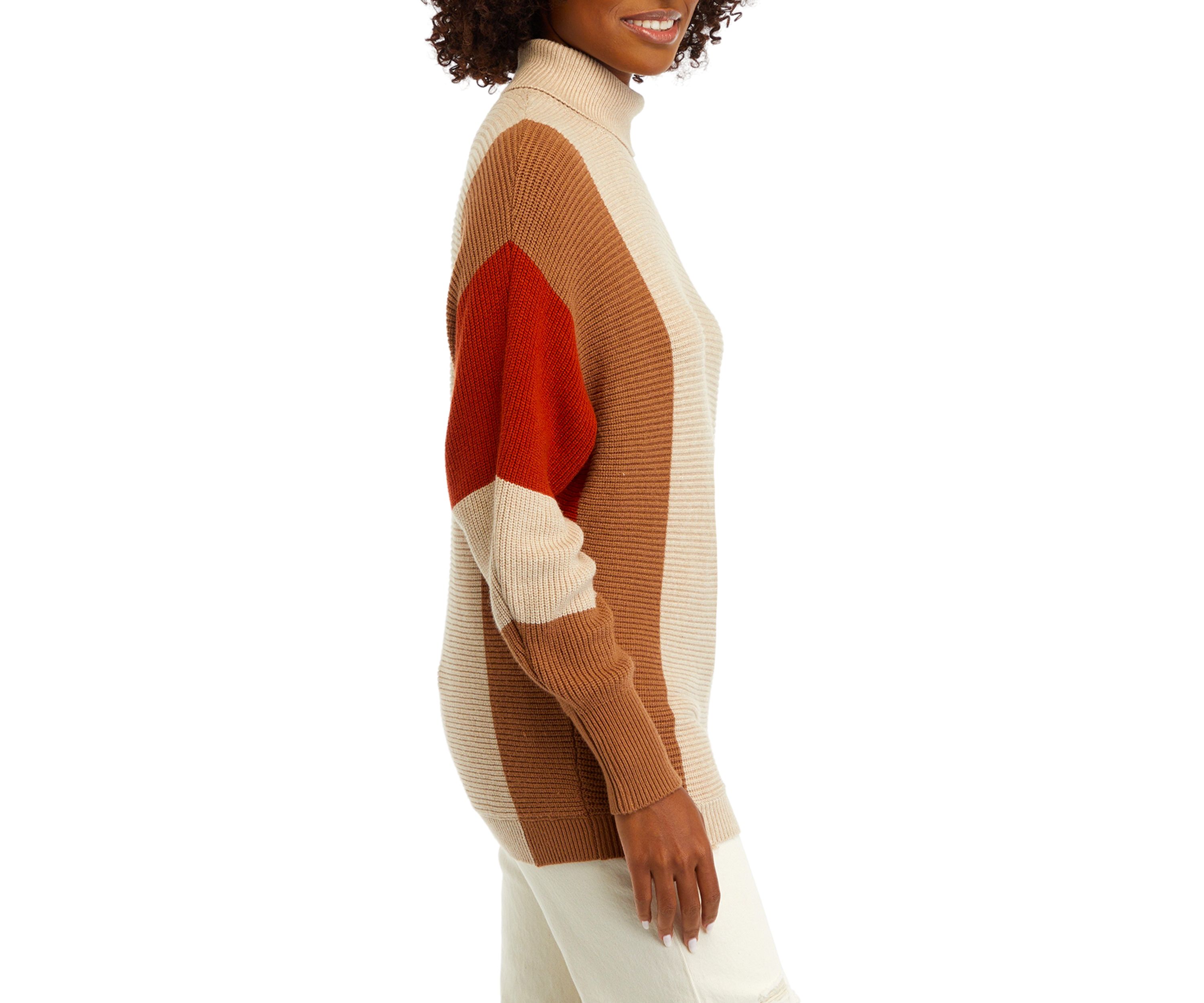 Womens Color Block Dolman Sweater 