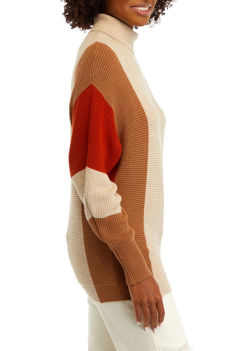 Womens Color Block Dolman Sweater 