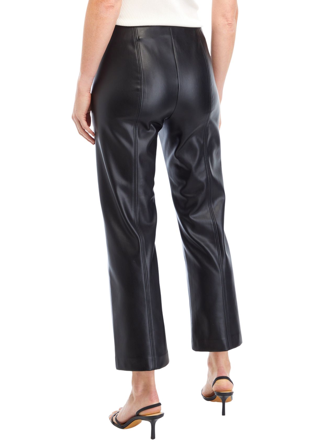 Womens Straight Vegan Leather Pants