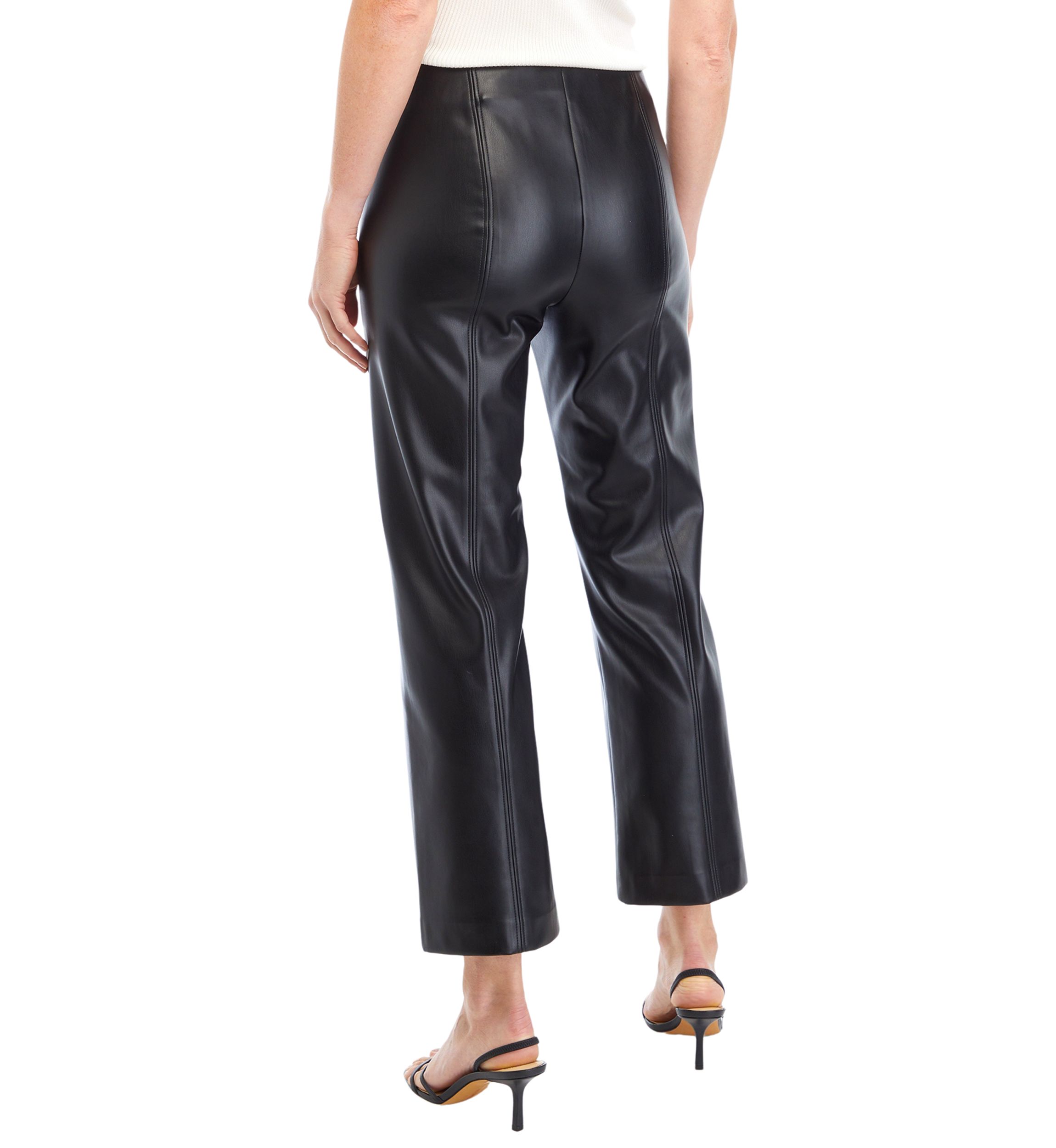 Womens Straight Vegan Leather Pants