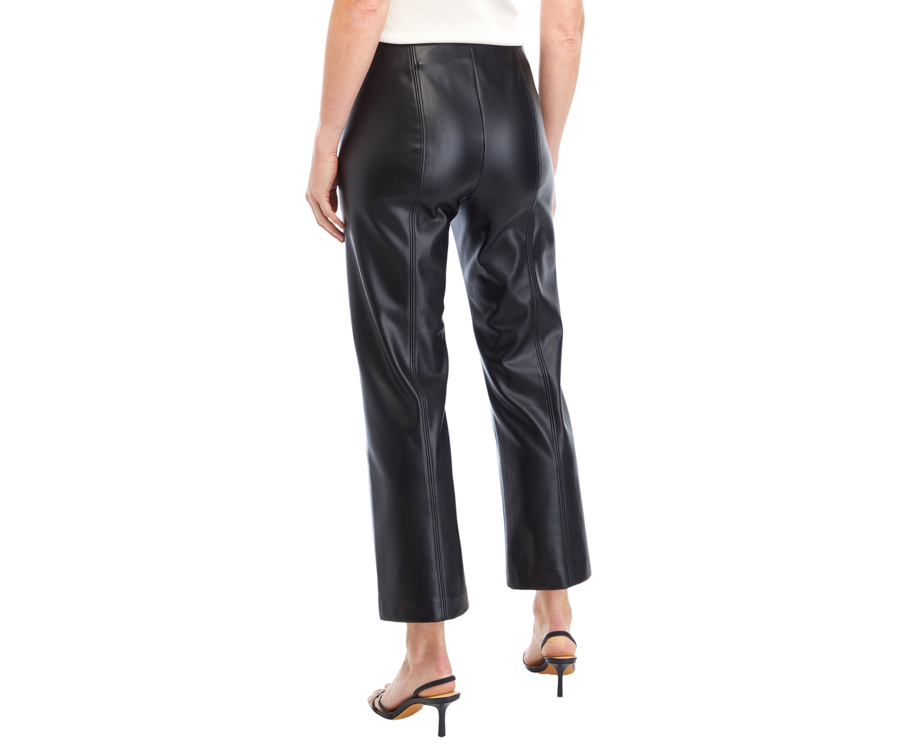 Womens Straight Vegan Leather Pants