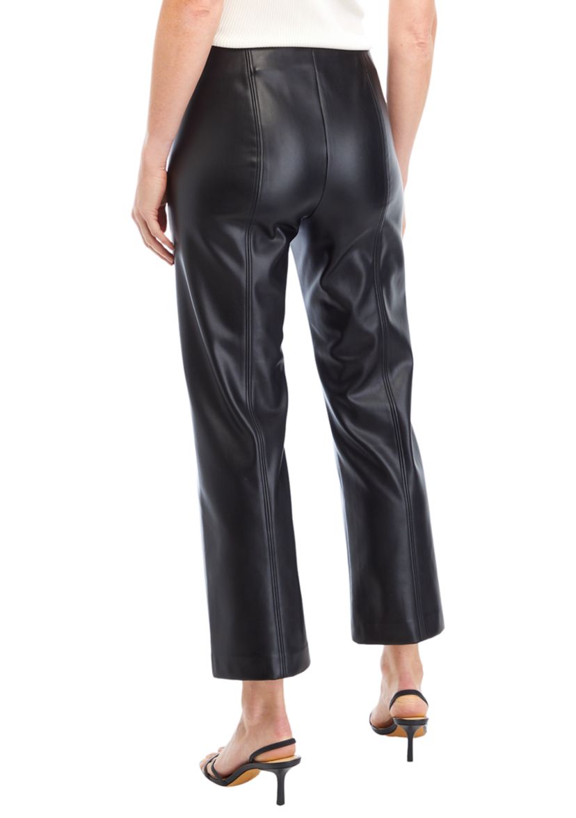 Womens Straight Vegan Leather Pants