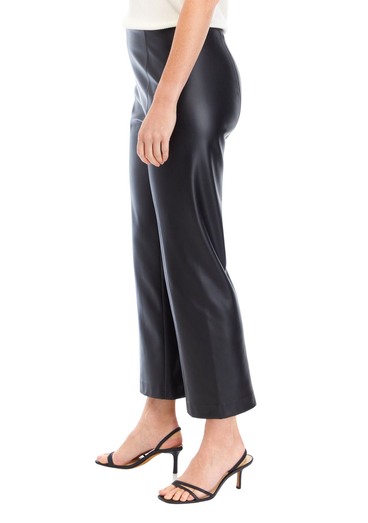 Womens Straight Vegan Leather Pants