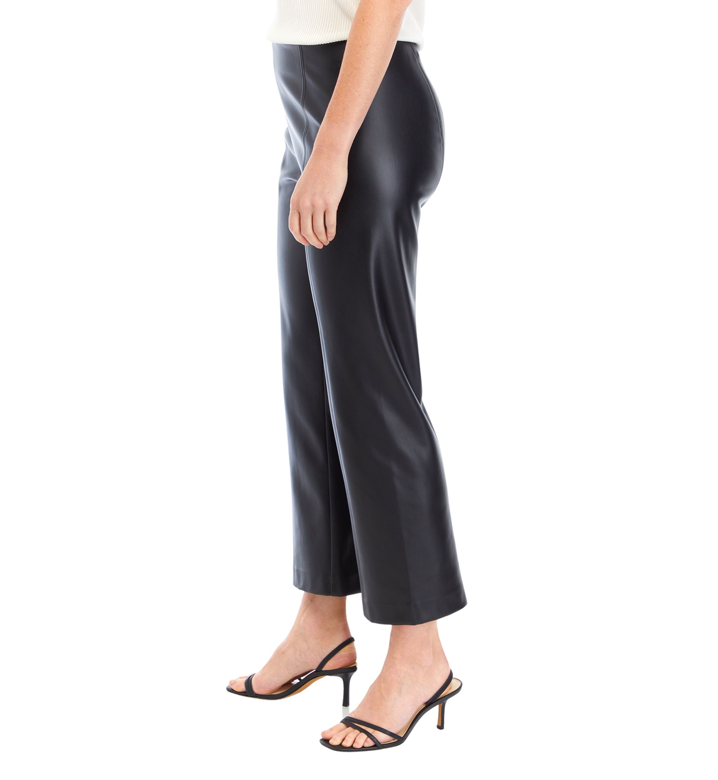 Womens Straight Vegan Leather Pants