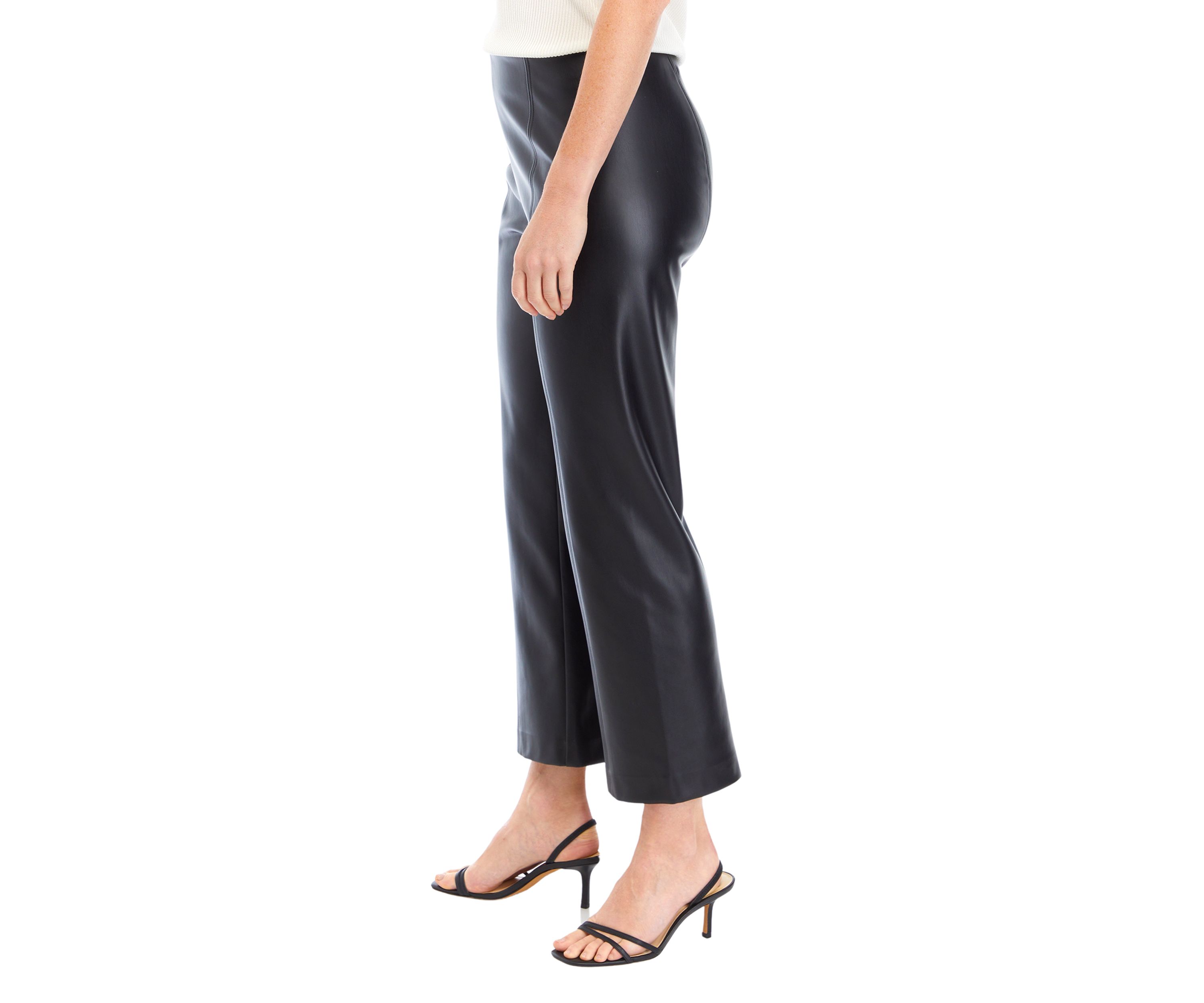 Womens Straight Vegan Leather Pants