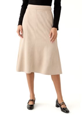 Vegan Suede Skirt, Khaki
