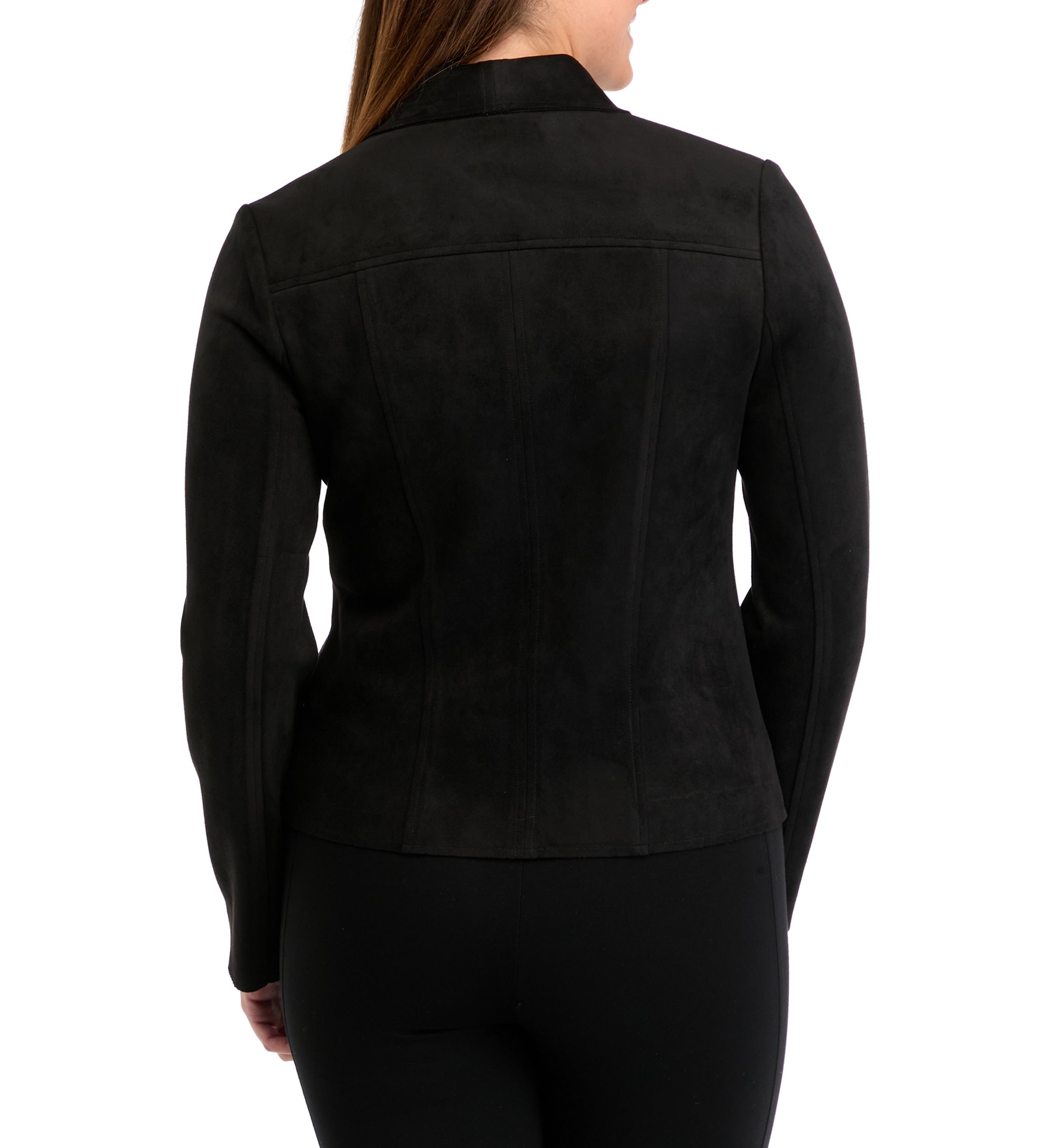 Womens Vegan Suede Shawl Collar Jacket