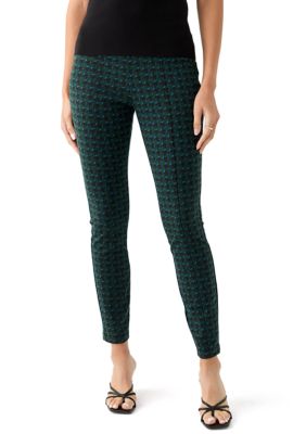 PHILOSOPHY BY REPUBLIC Women's Printed Pull On Panel Leggings, Green, XL