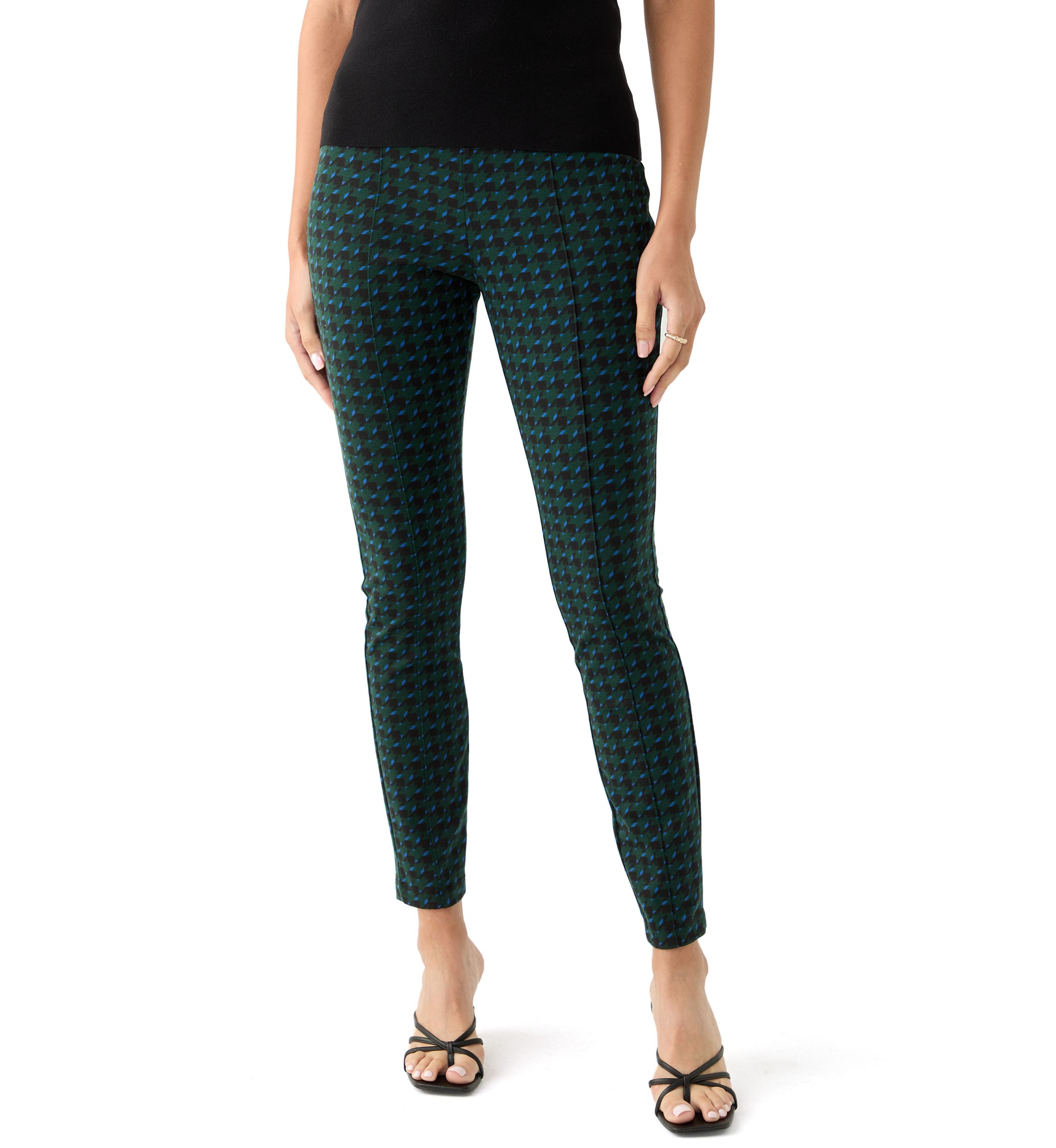 Womens Printed Pull On Panel Leggings