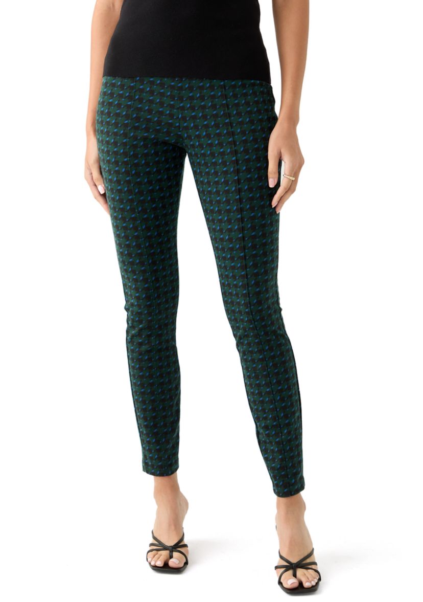 Womens Printed Pull On Panel Leggings