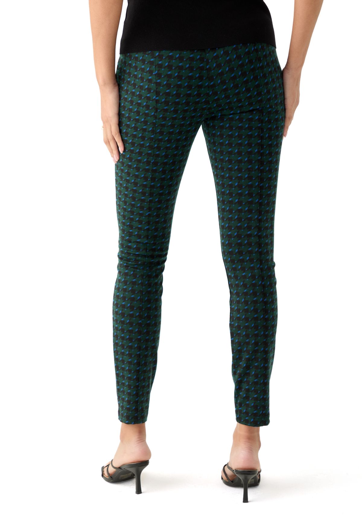 Womens Printed Pull On Panel Leggings