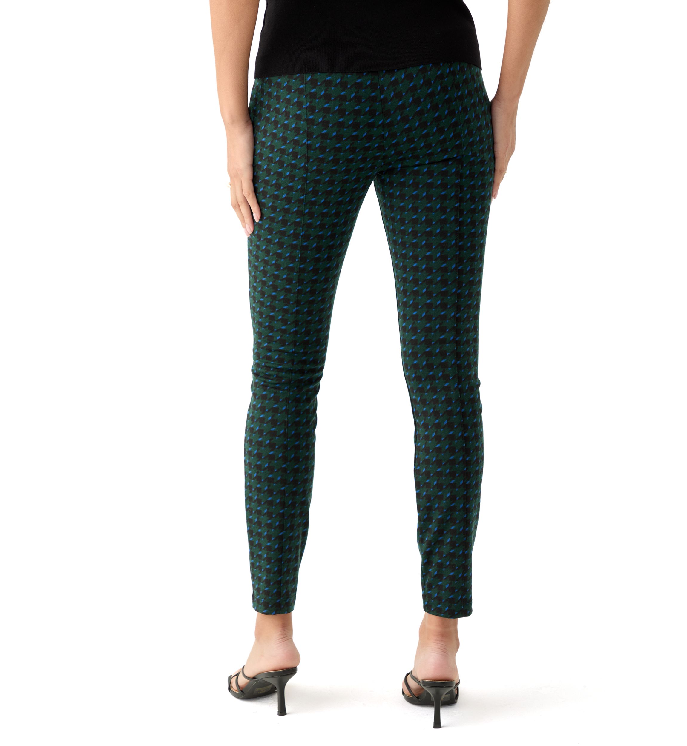 Womens Printed Pull On Panel Leggings