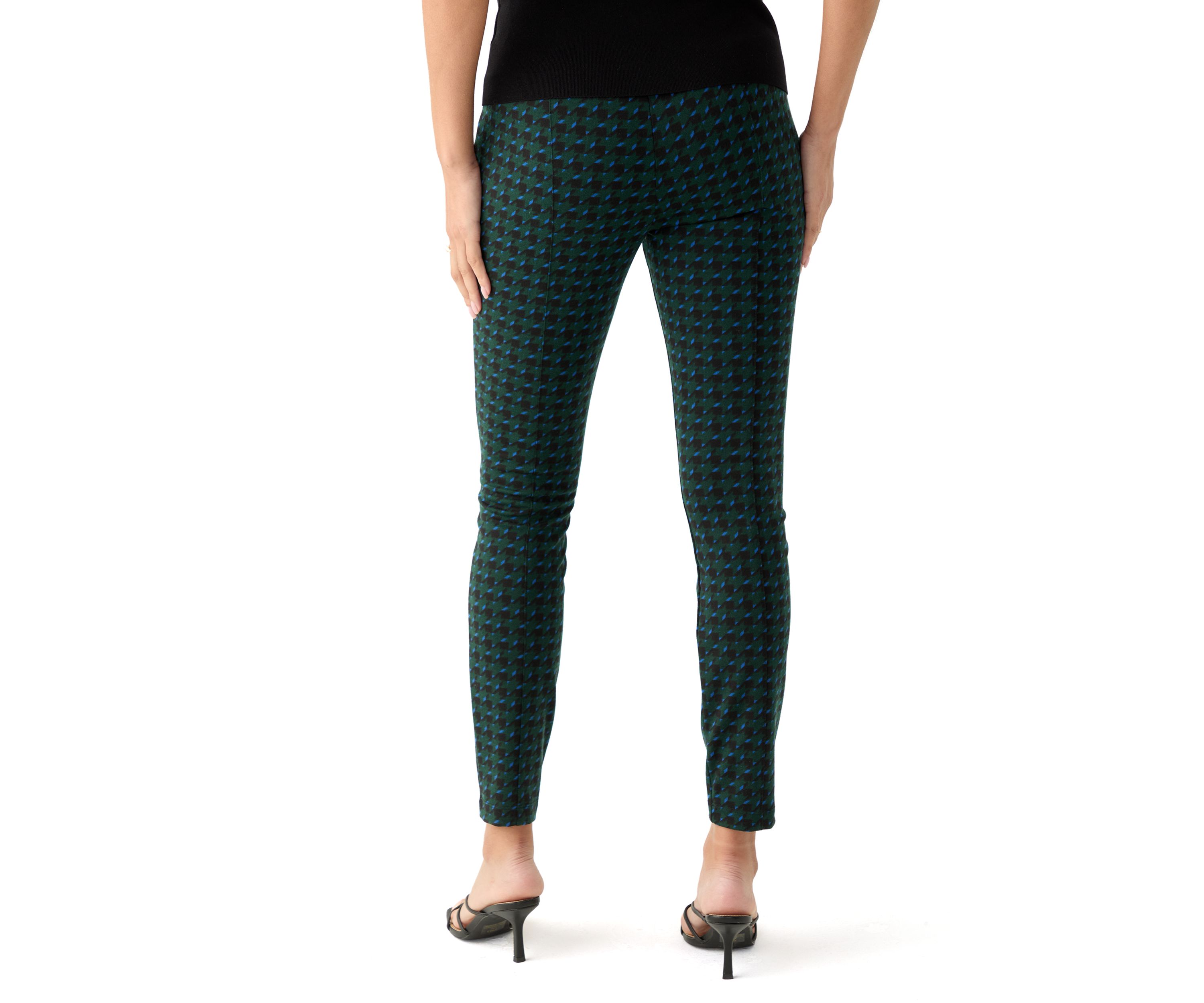 Womens Printed Pull On Panel Leggings