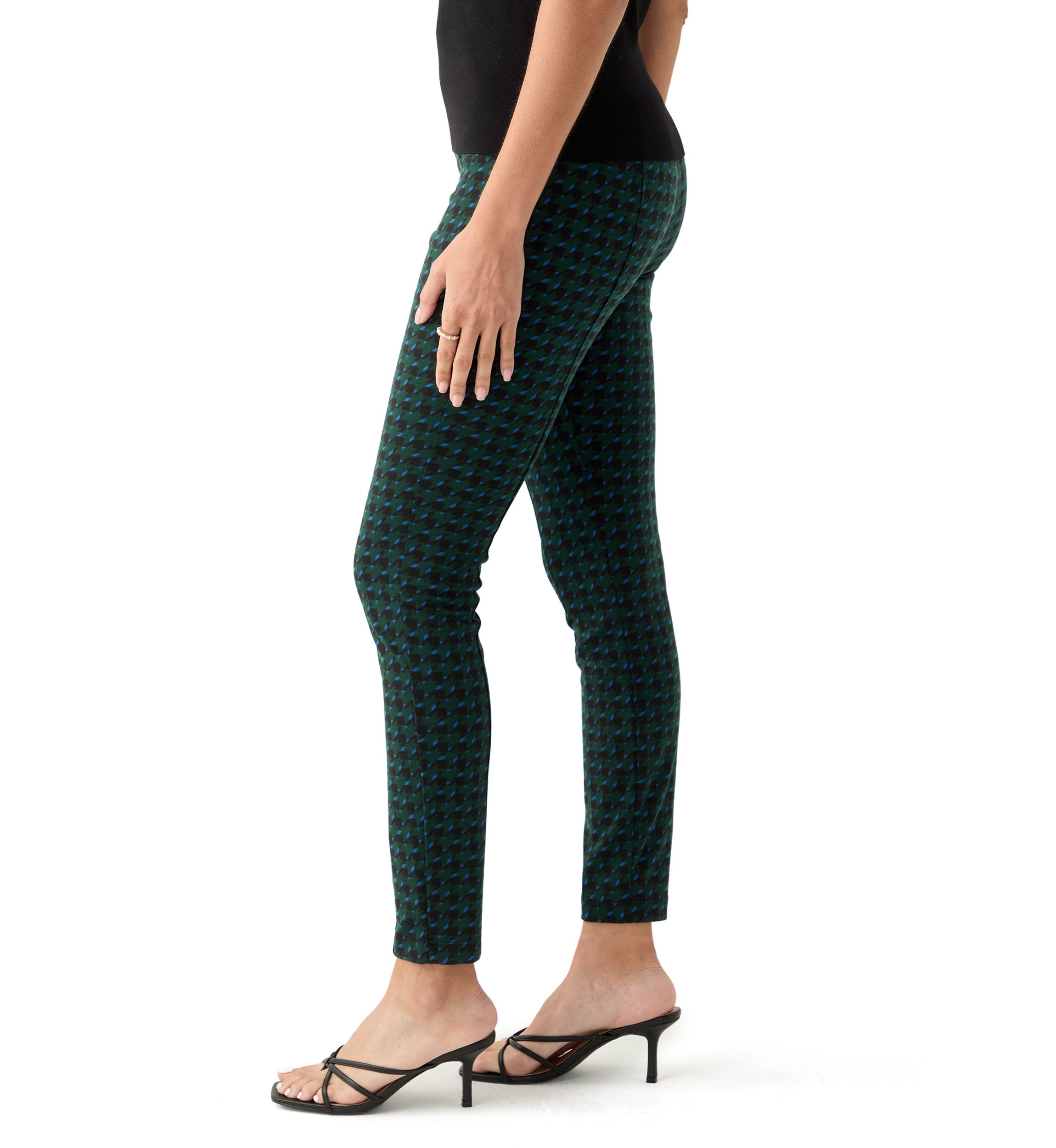 Womens Printed Pull On Panel Leggings