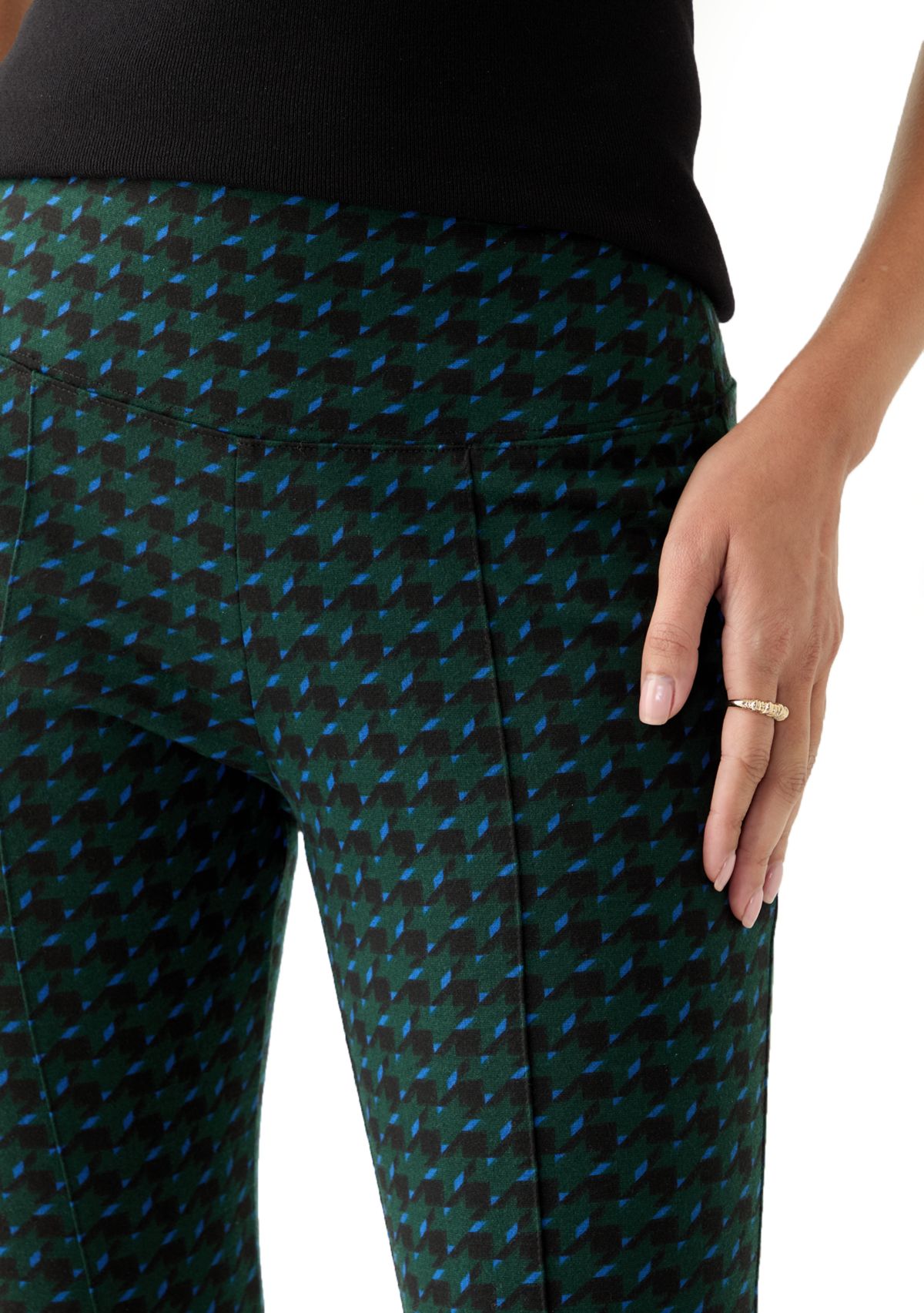 Womens Printed Pull On Panel Leggings