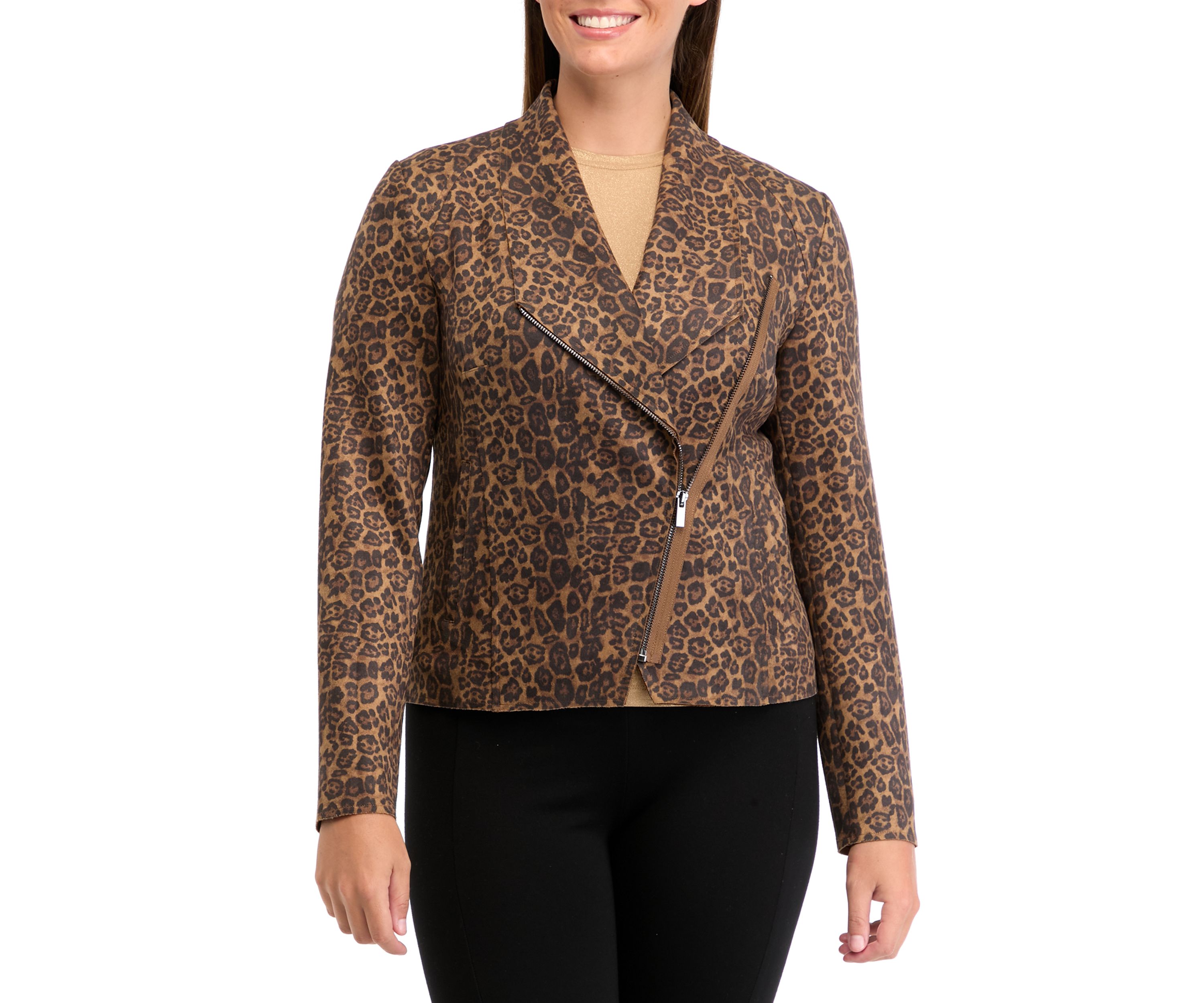 Womens Vegan Suede Shawl Collar Jacket 