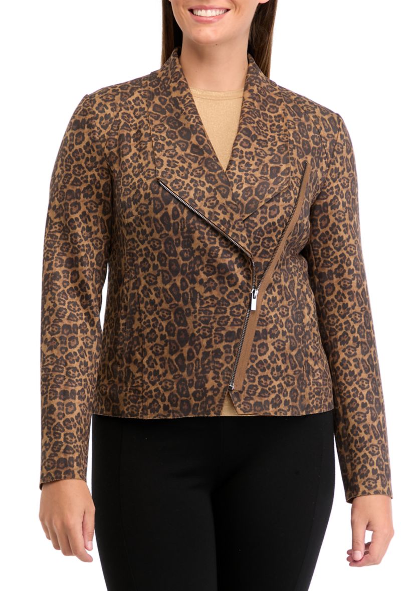 Womens Vegan Suede Shawl Collar Jacket 