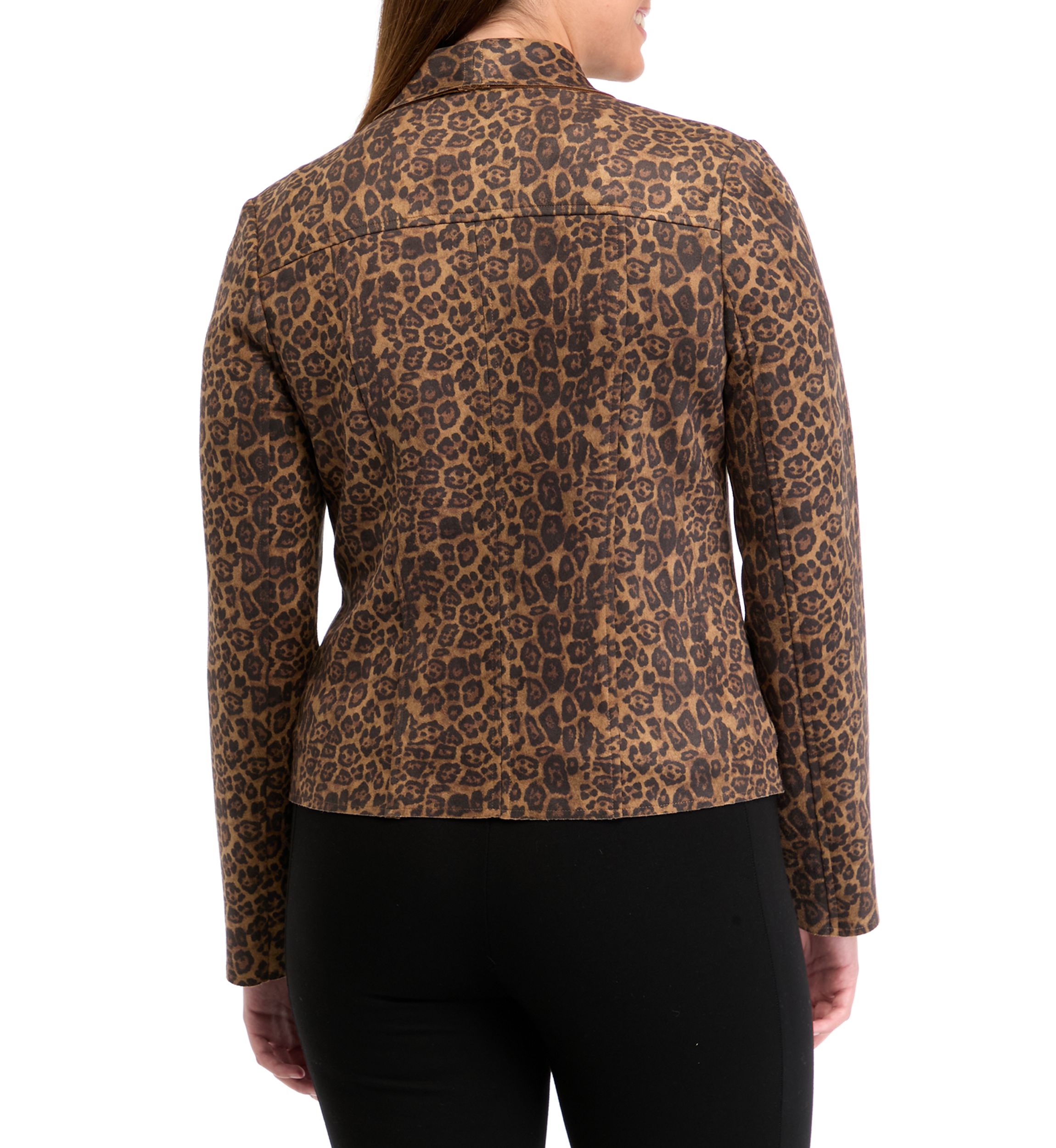 Womens Vegan Suede Shawl Collar Jacket 