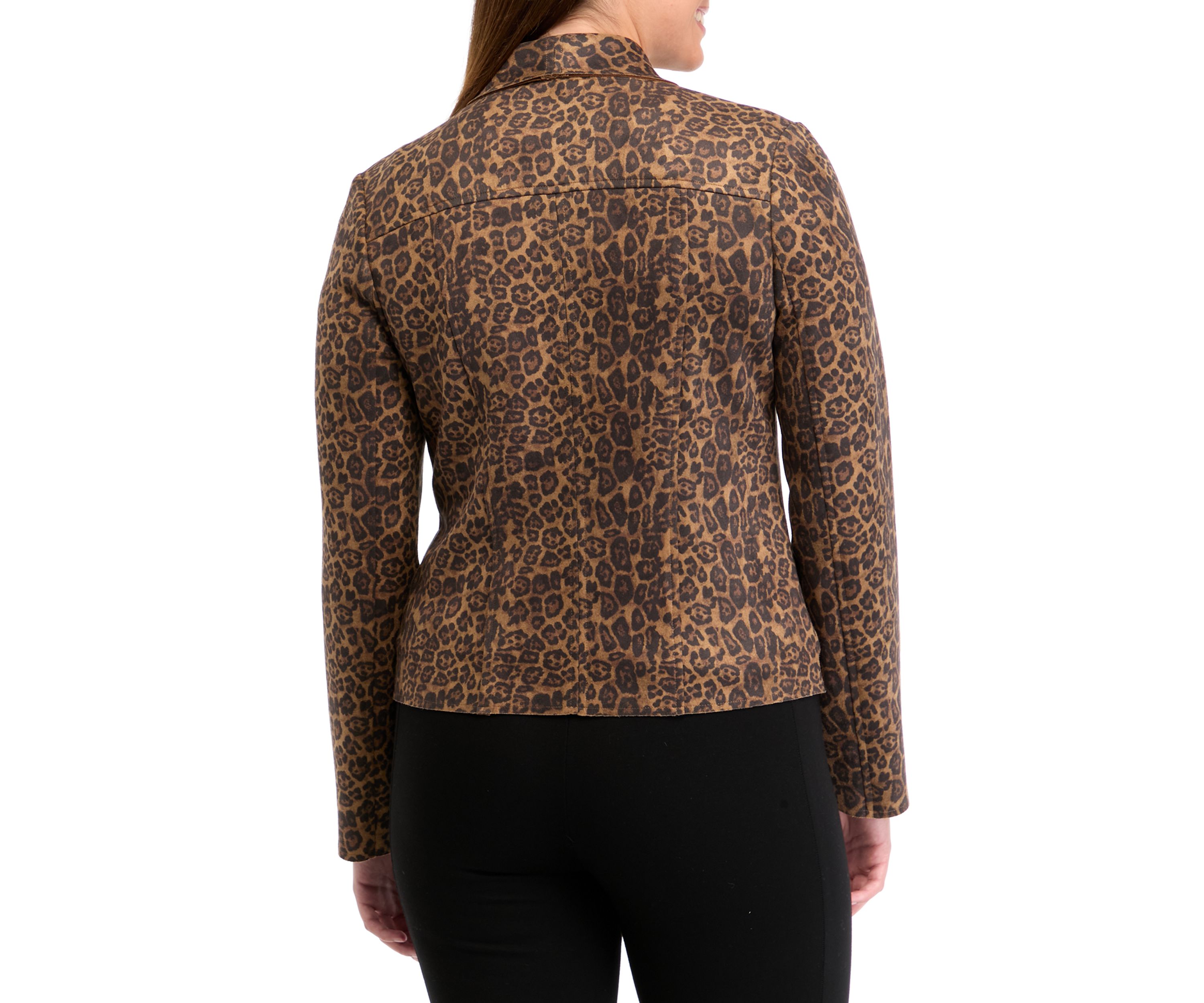 Womens Vegan Suede Shawl Collar Jacket 