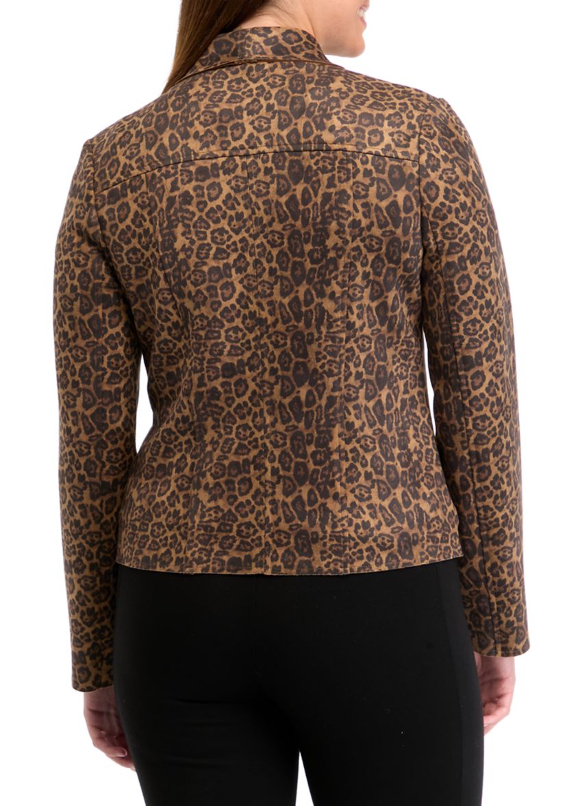 Womens Vegan Suede Shawl Collar Jacket 