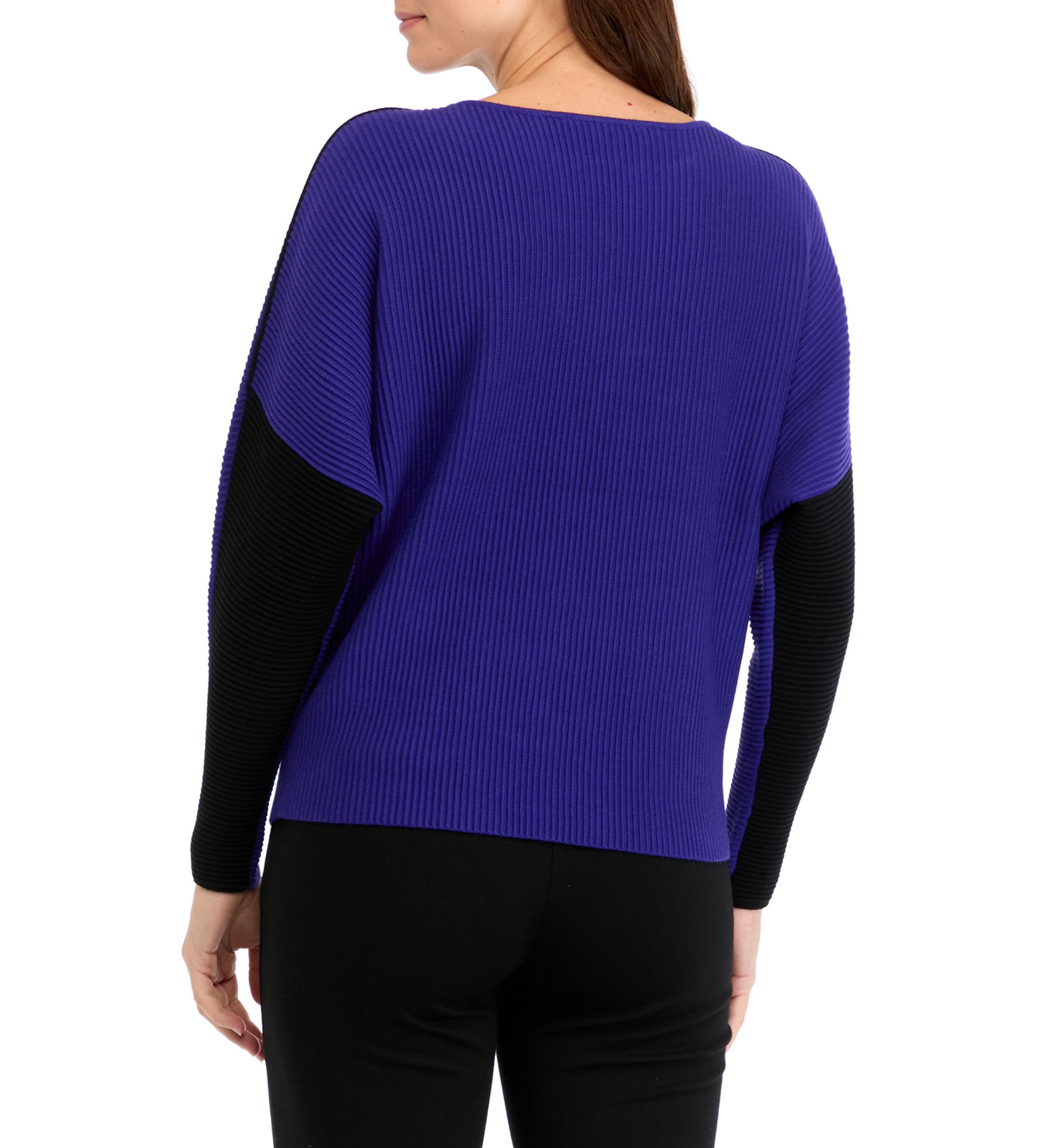Womens Dolman Sleeve Contrast Stitch Sweater 