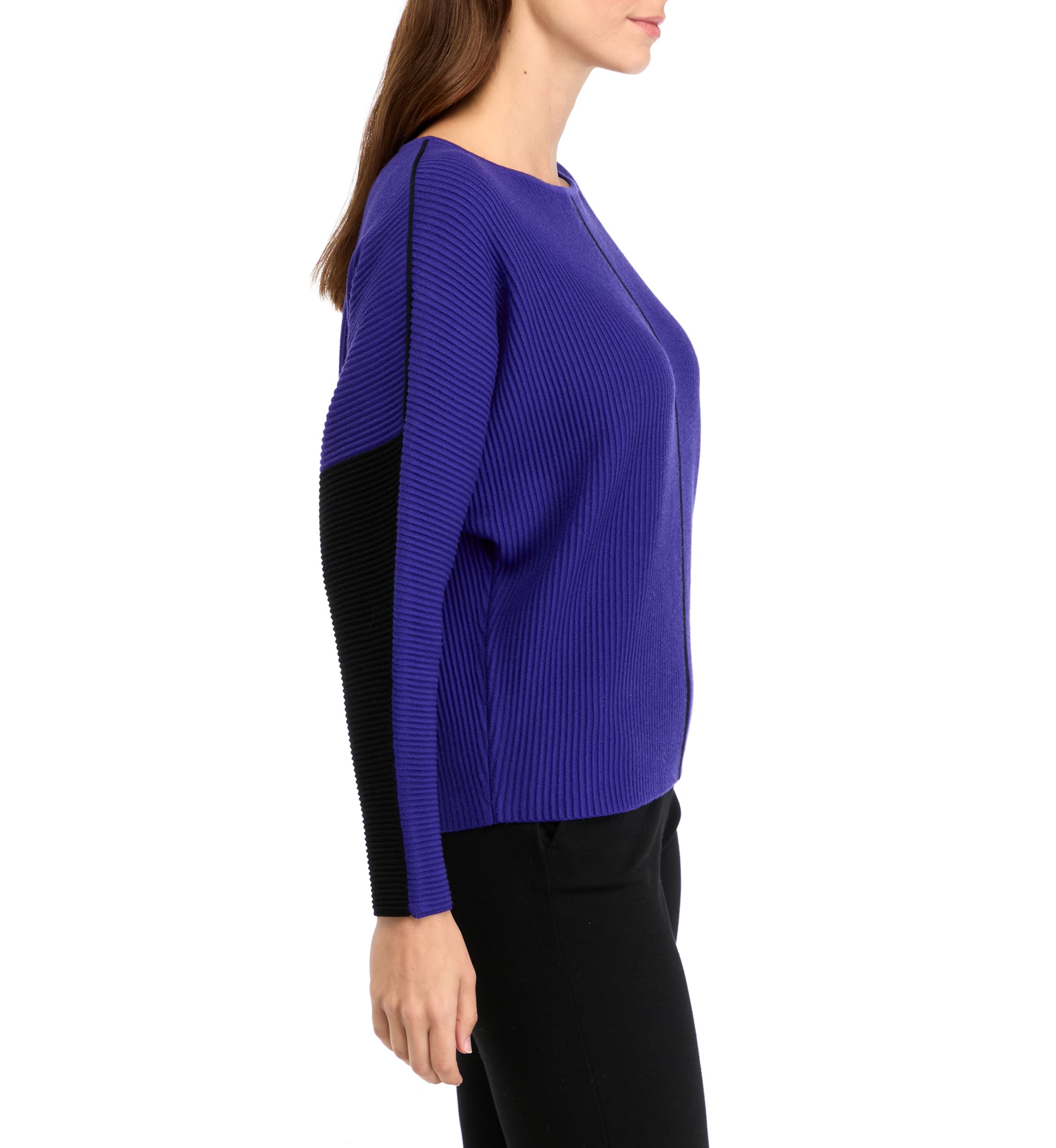 Womens Dolman Sleeve Contrast Stitch Sweater 