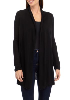 PHILOSOPHY BY REPUBLIC Women's Long Sleeve Open Front Cardigan, Black, XS