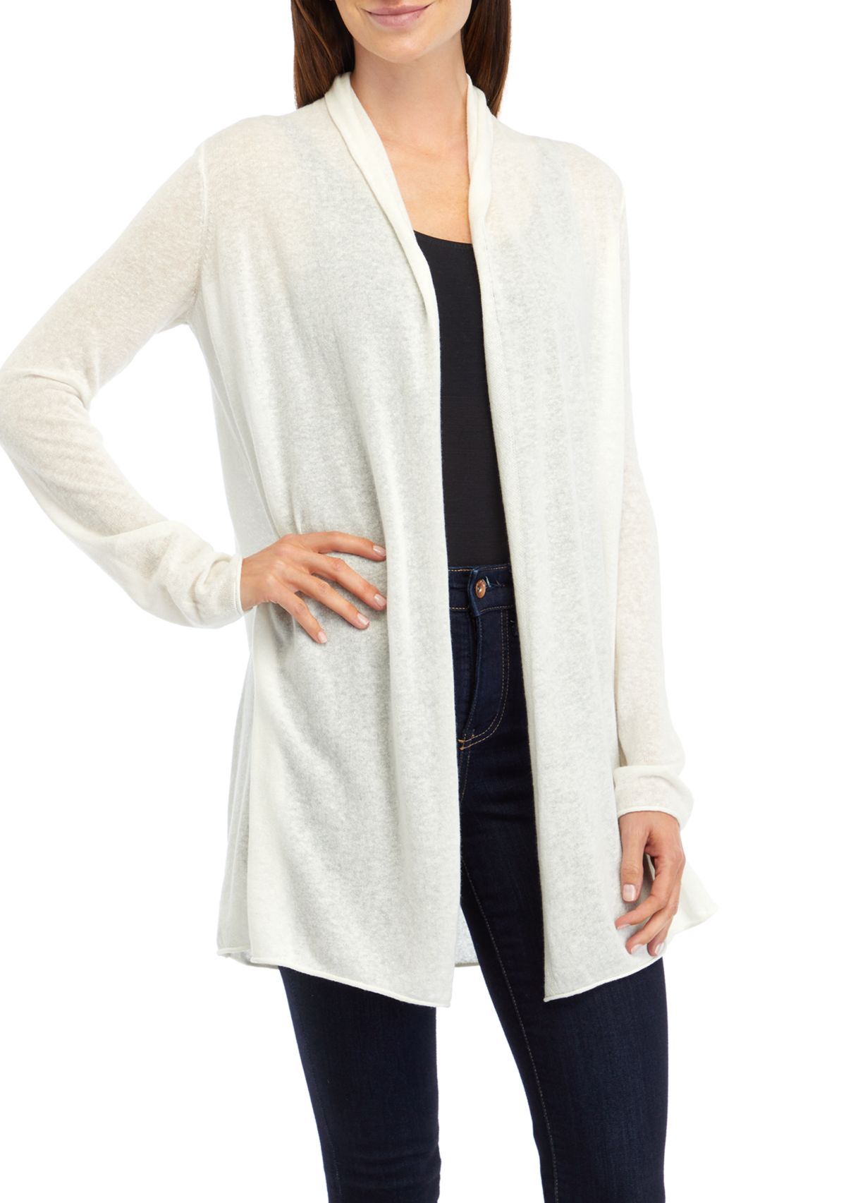 Womens Long Sleeve Open Front Cardigan 