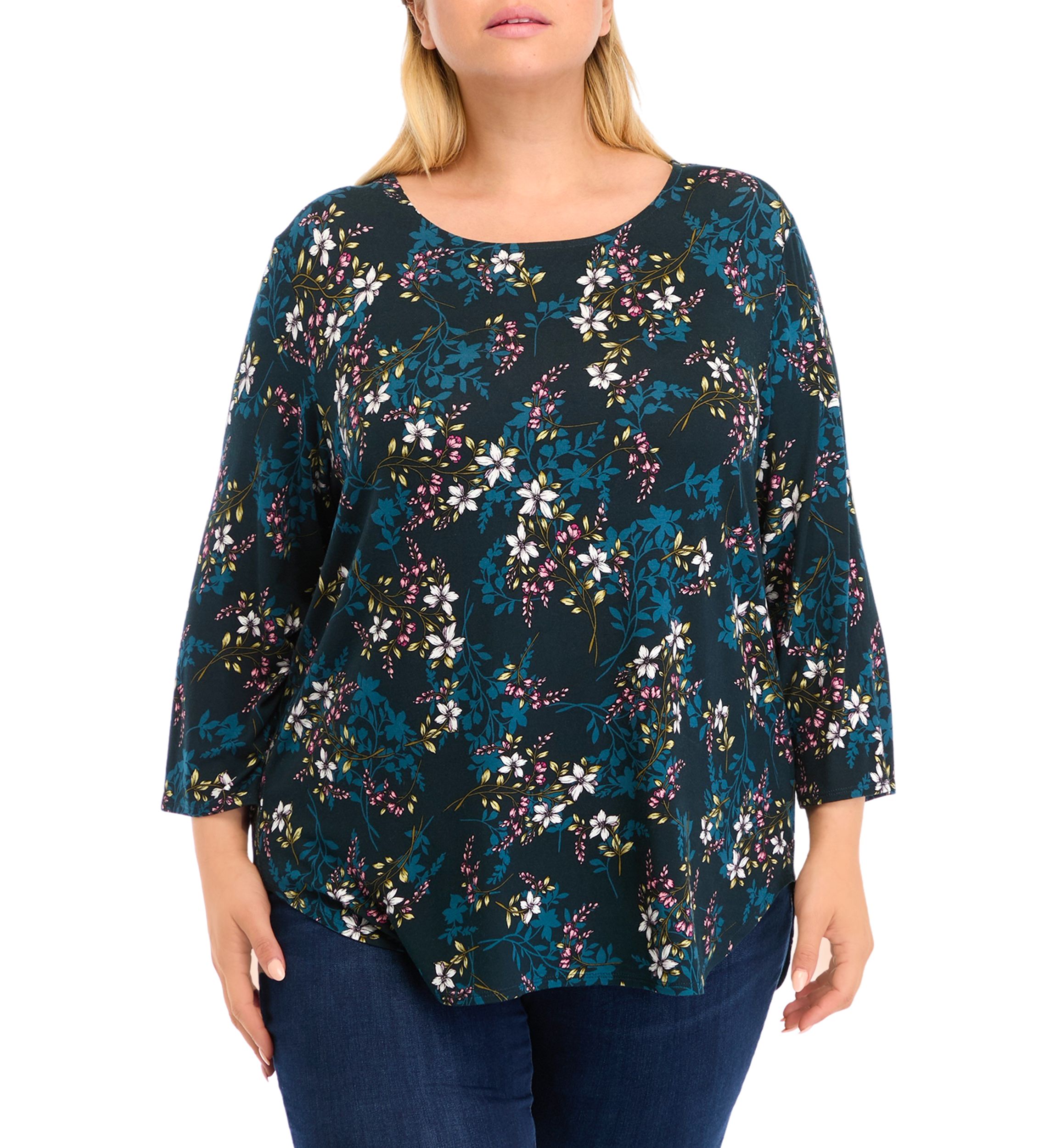 3 Quarter Pleat Back Knit Top 