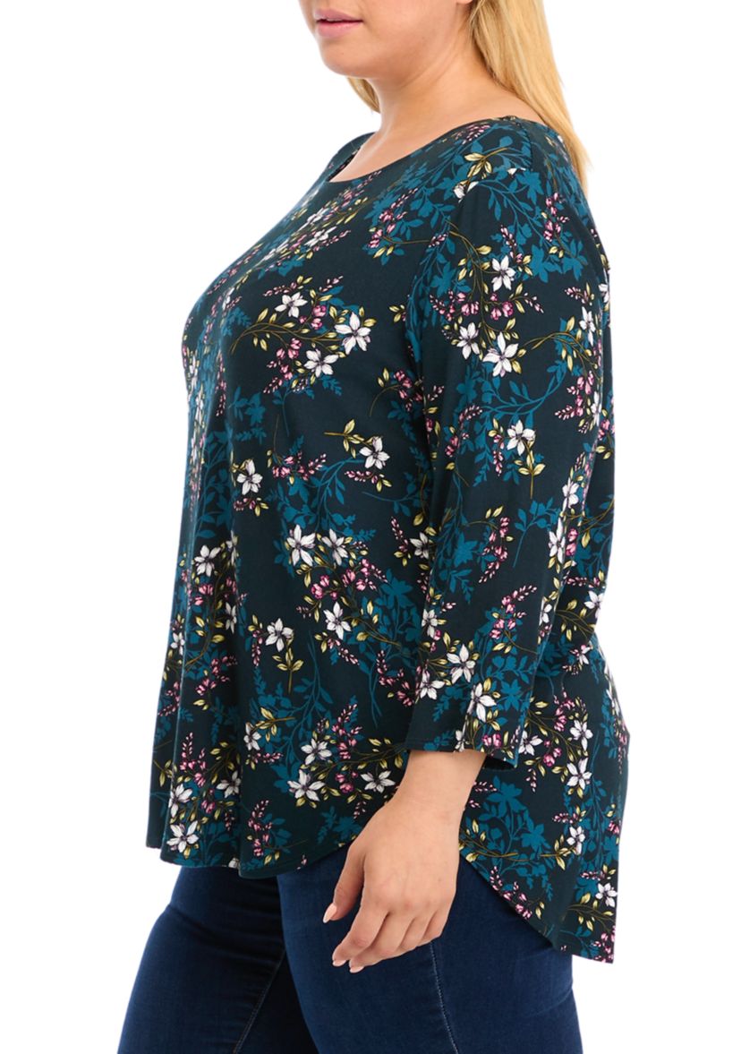3 Quarter Pleat Back Knit Top 