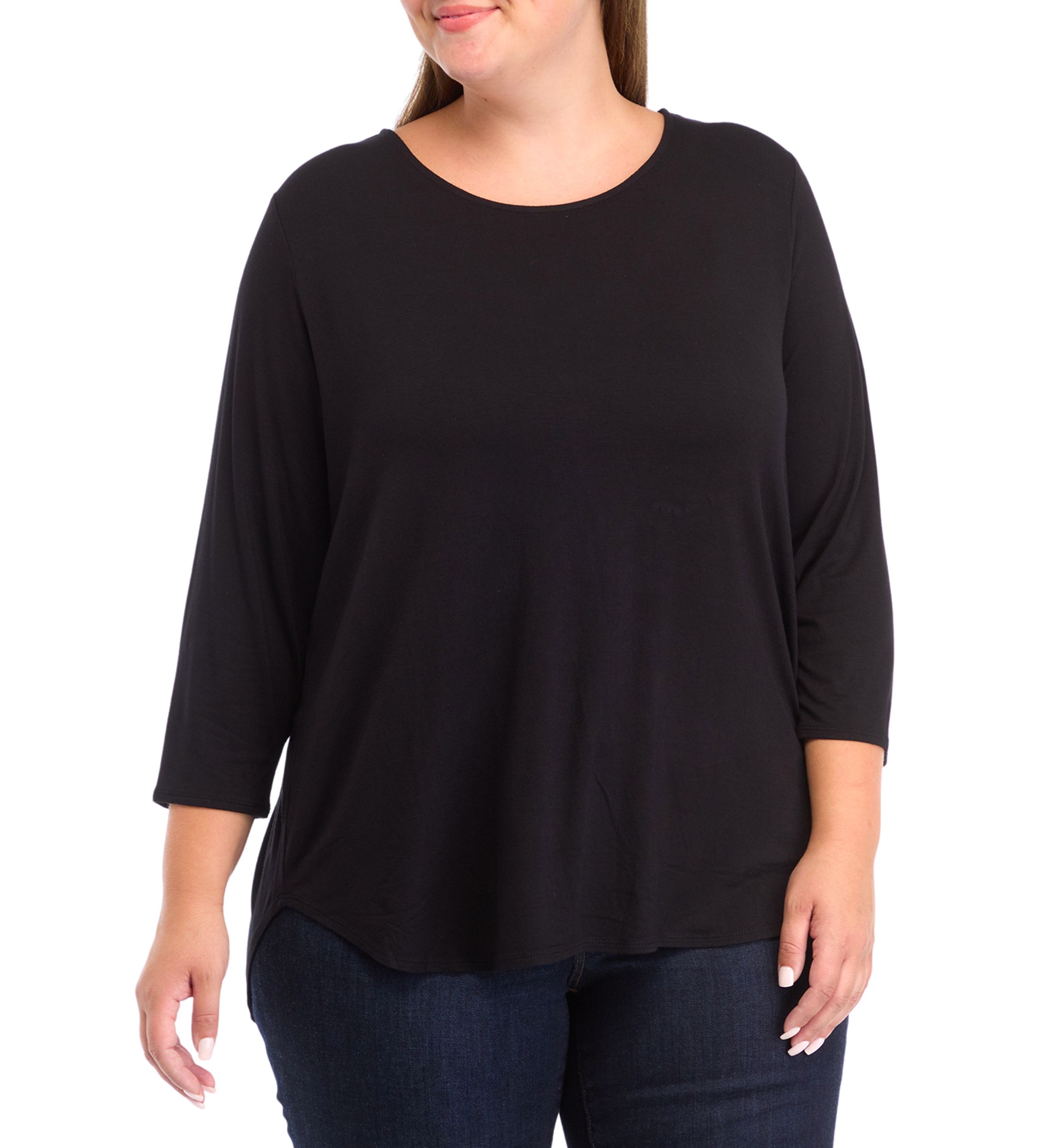 Plus Size Pleated Back Knit Top
