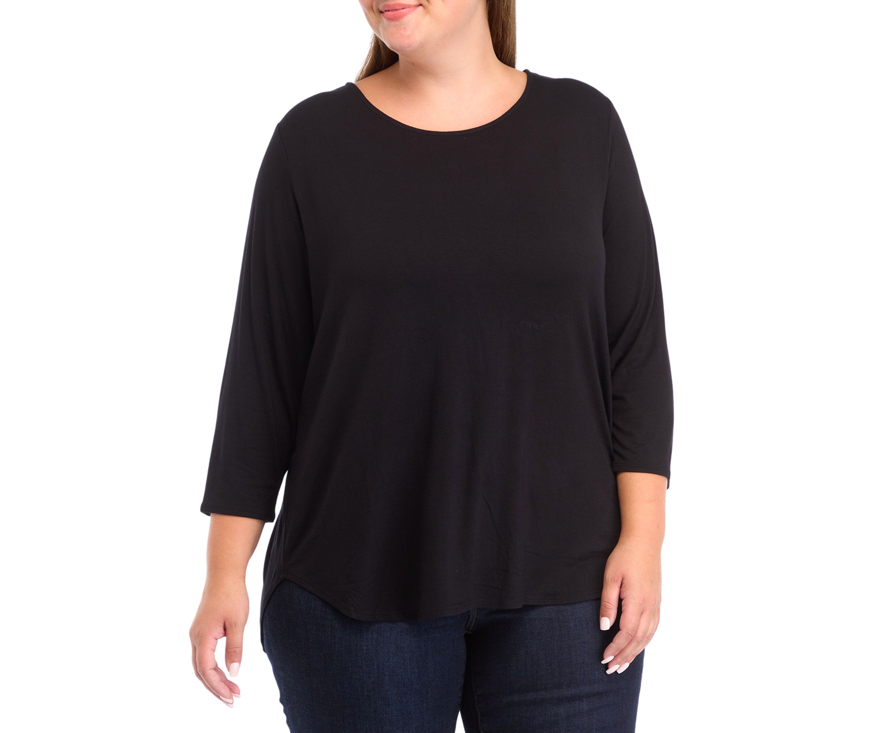 Plus Size Pleated Back Knit Top