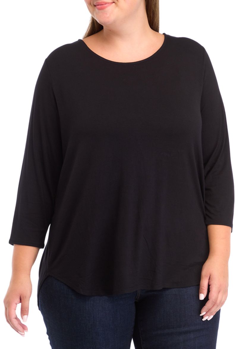 Plus Size Pleated Back Knit Top